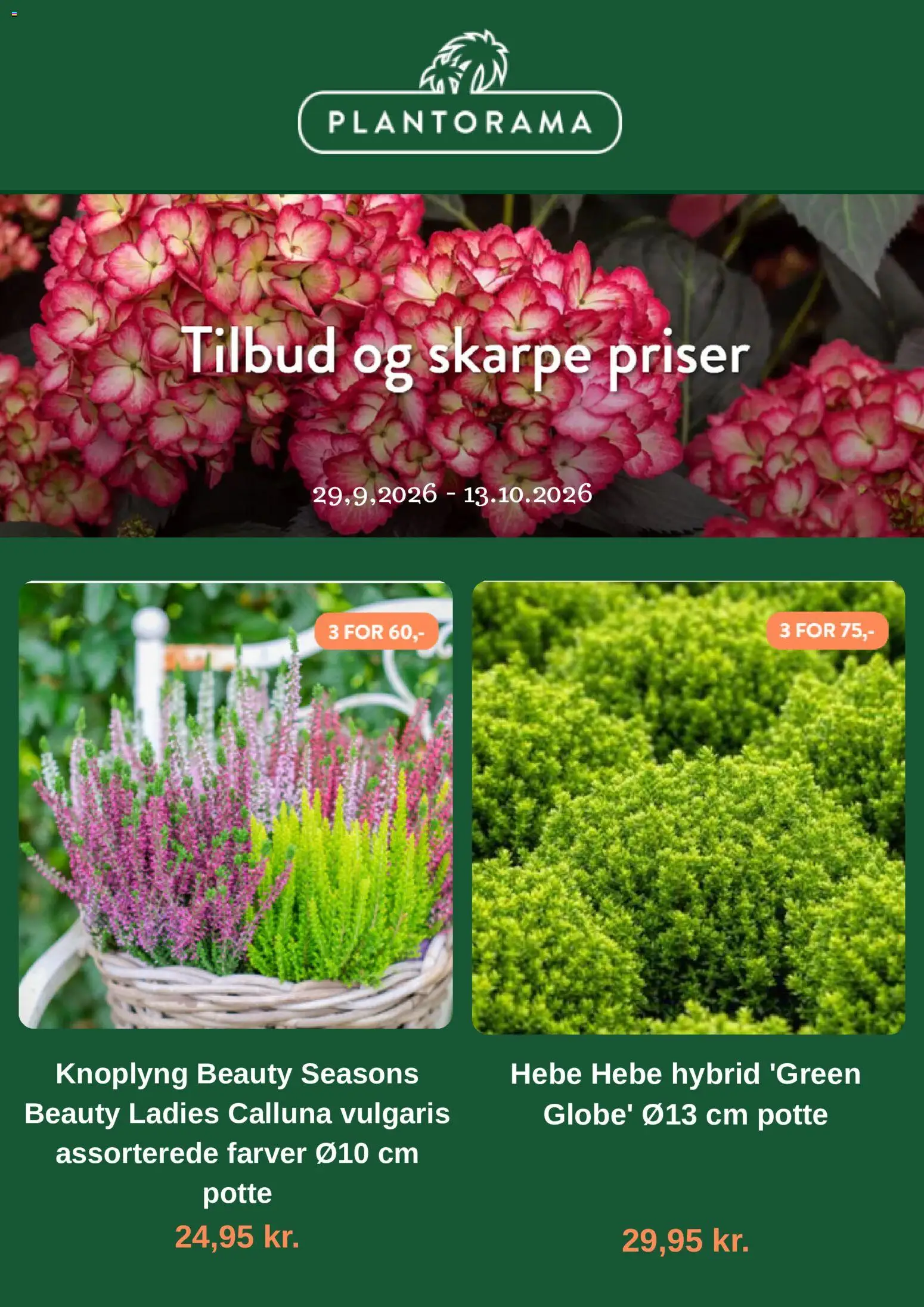 Eksempel på tilbudsavis Plantorama - Tilbudsavis fra butik Plantorama gyldig fra 29/09/2026