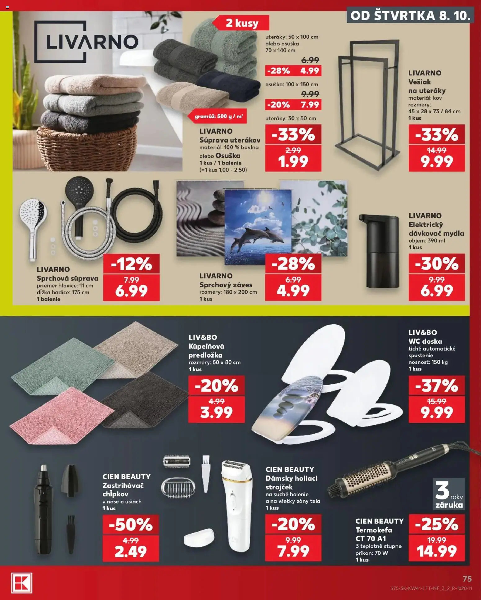 Náhľad Kaufland letáku platného od 08.10.2026 - Wc, Vešiak, Osuška, Strojček