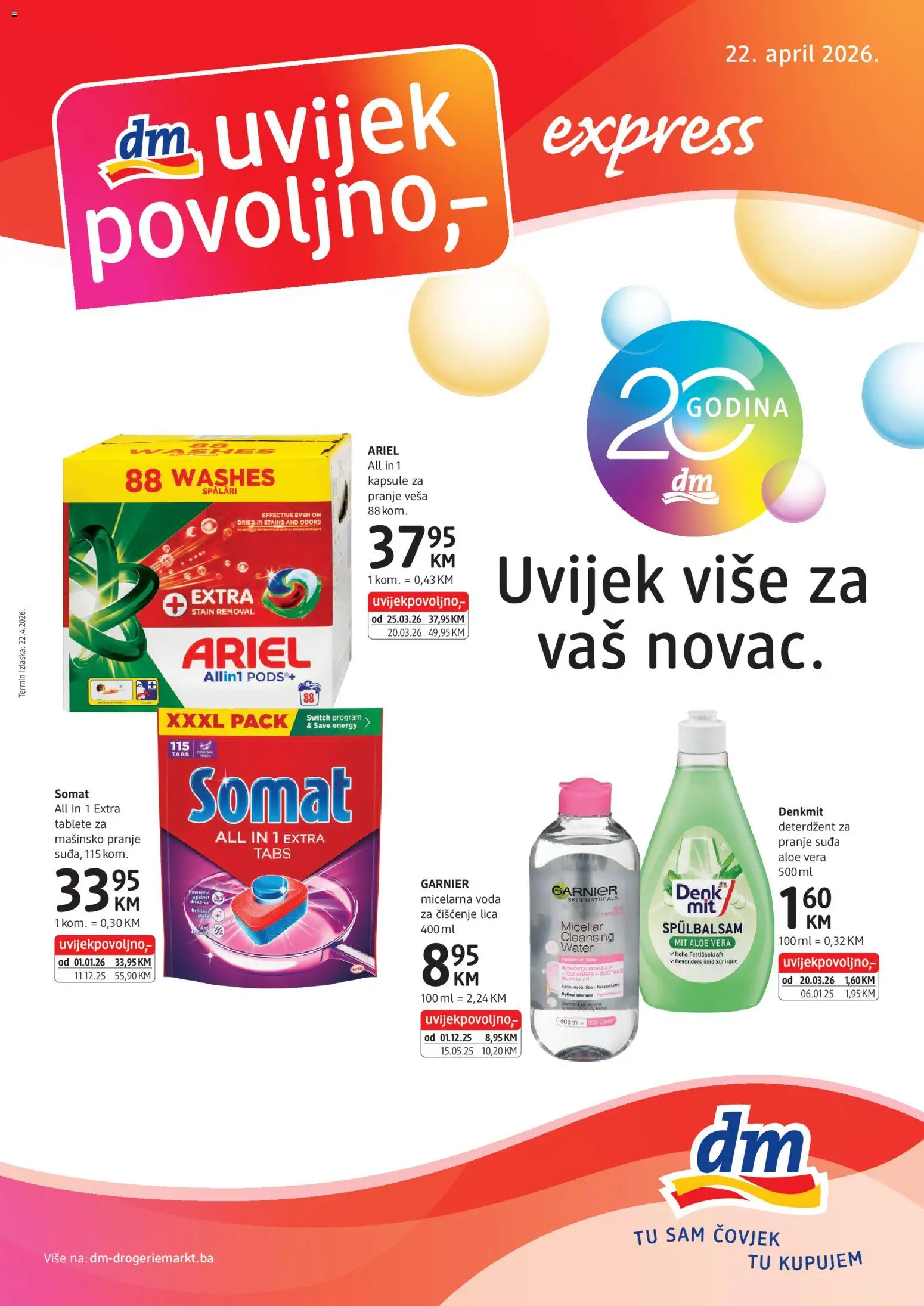 Pregled letka DM Drogerie katalog trgovine DM Drogerie vrijedi od 22.04.2026