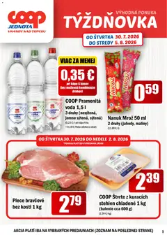 Náhľad COOP Jednota letáku platného od 30.07.2026