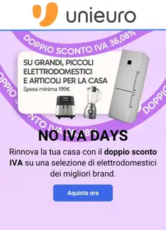 Anteprima del volantino Volantino Unieuro - no iva days elettrodomestici valido a partire dal 08.05.2026