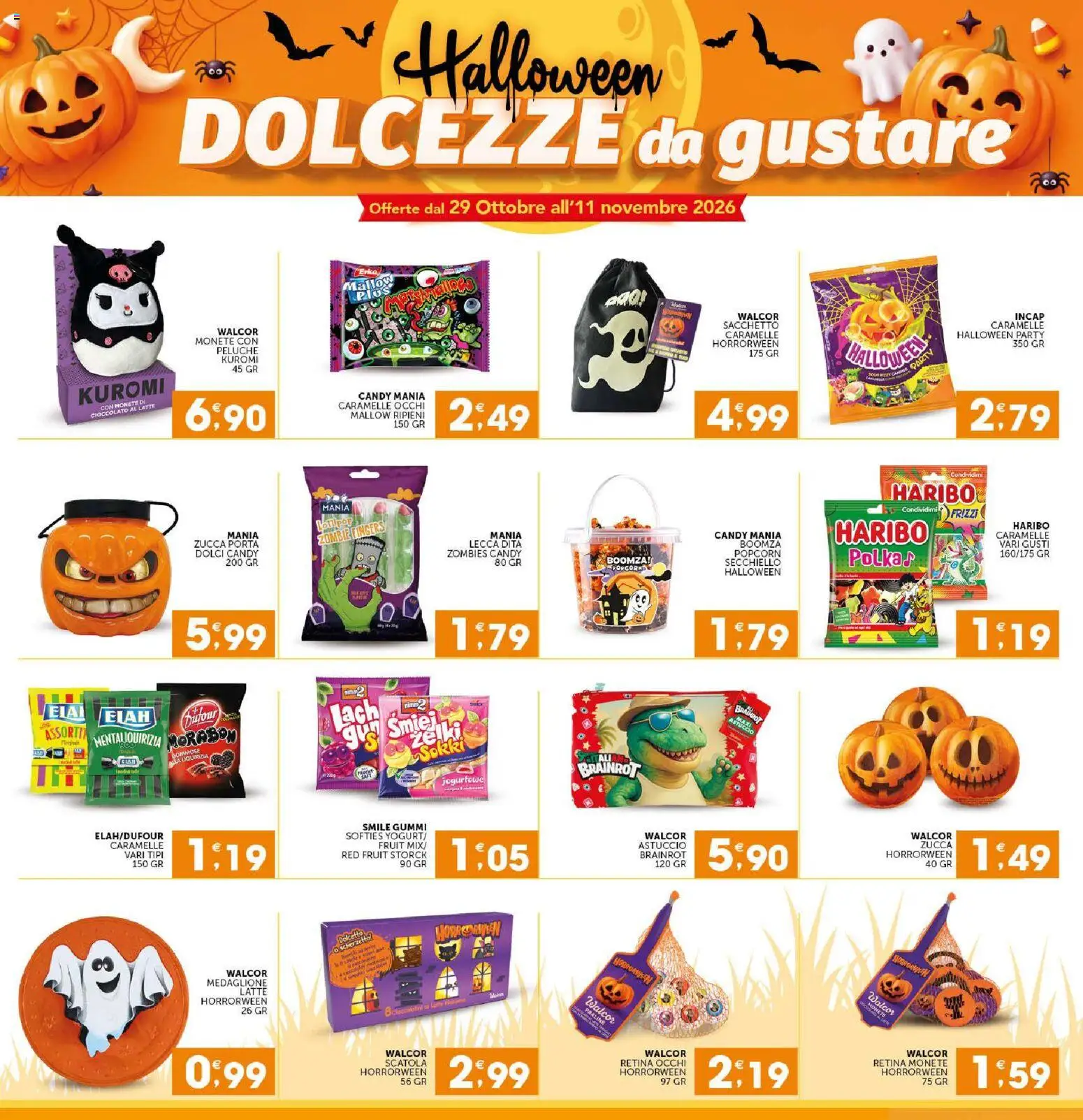 Anteprima dell'opuscolo SISA volantino Calabria dal negozio SISA valido da 29/10/2026 - Latte, Zucca, Dolci, Popcorn, Porta, Caramelle, Astuccio, Scatola