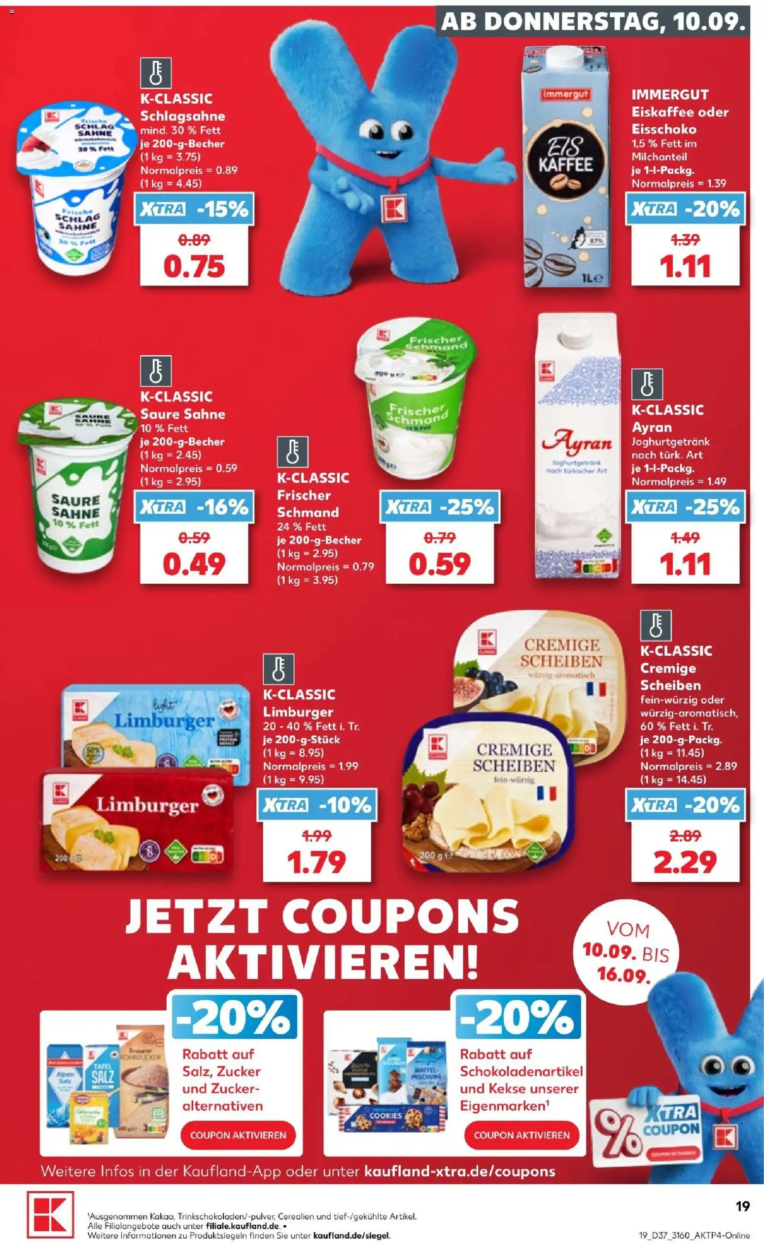 Vorschau von dem Prospekt des Geschäftes Kaufland, gültig ab dem 10.09.2026 - Kaffee, Schlagsahne, Zucker, Kekse, Salz, Sahne