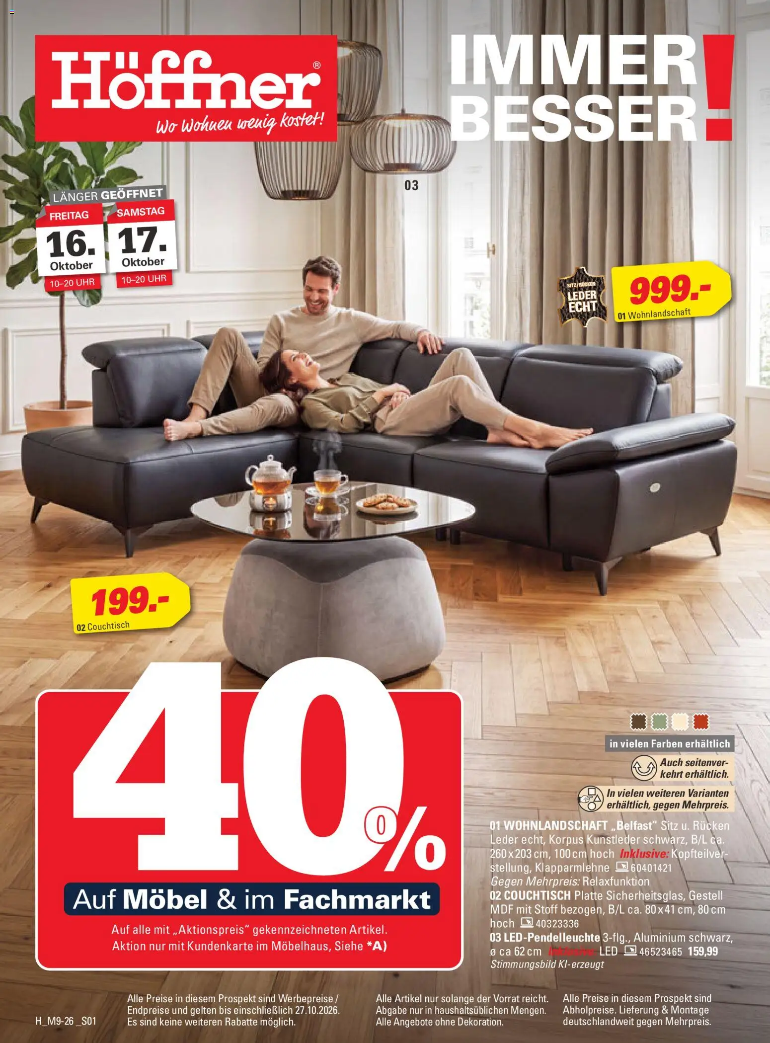 Vorschau von dem Prospekt des Geschäftes Höffner, gültig ab dem 14.10.2026 - Uhr, Couchtisch, Wohnlandschaft