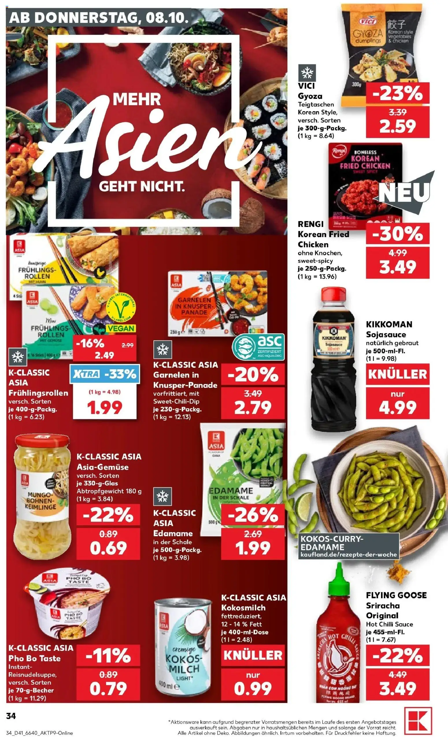 Vorschau von dem Prospekt des Geschäftes Kaufland, gültig ab dem 08.10.2026 - Garnelen, Milch, Kokosmilch