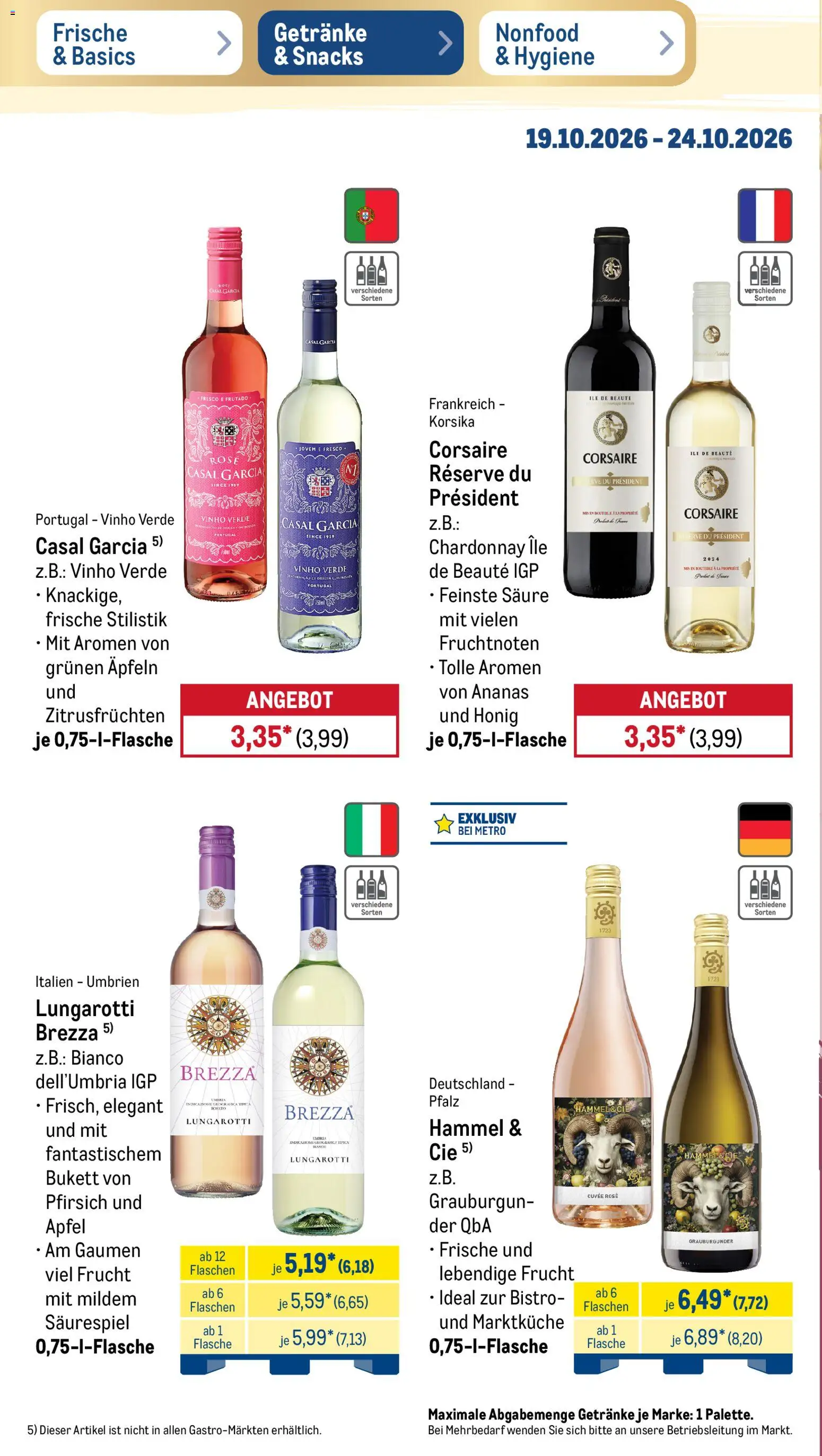 Vorschau von dem Prospekt des Geschäftes Metro, gültig ab dem 19.10.2026 - Hugo, Top, Rotkäppchen, Prosecco, Sekt, Zitronengras, Limetten