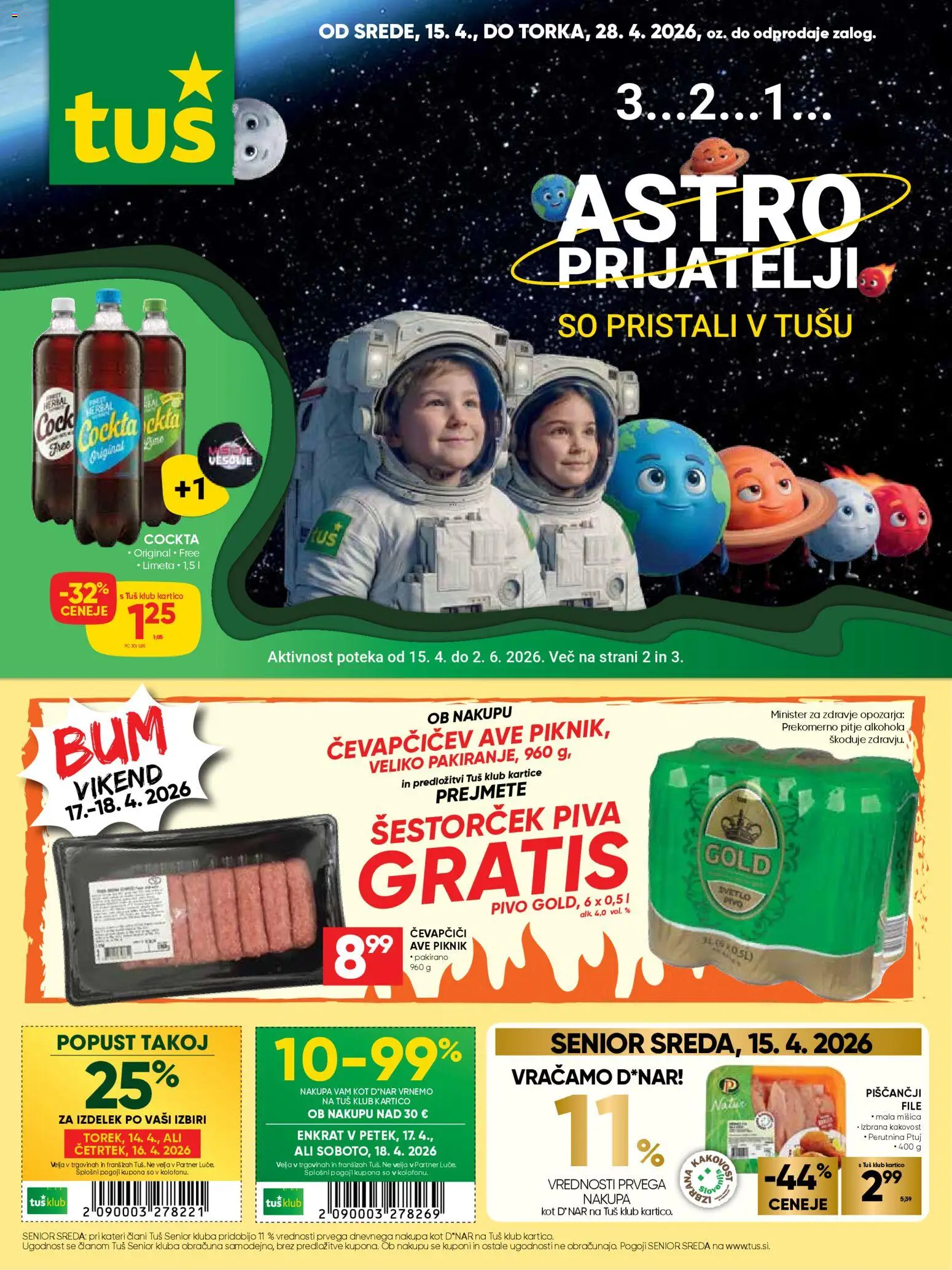 Predogled kataloga iz trgovine Tuš veljaven od 15.04.2026 - Čevapčiči, Pivo, Limeta