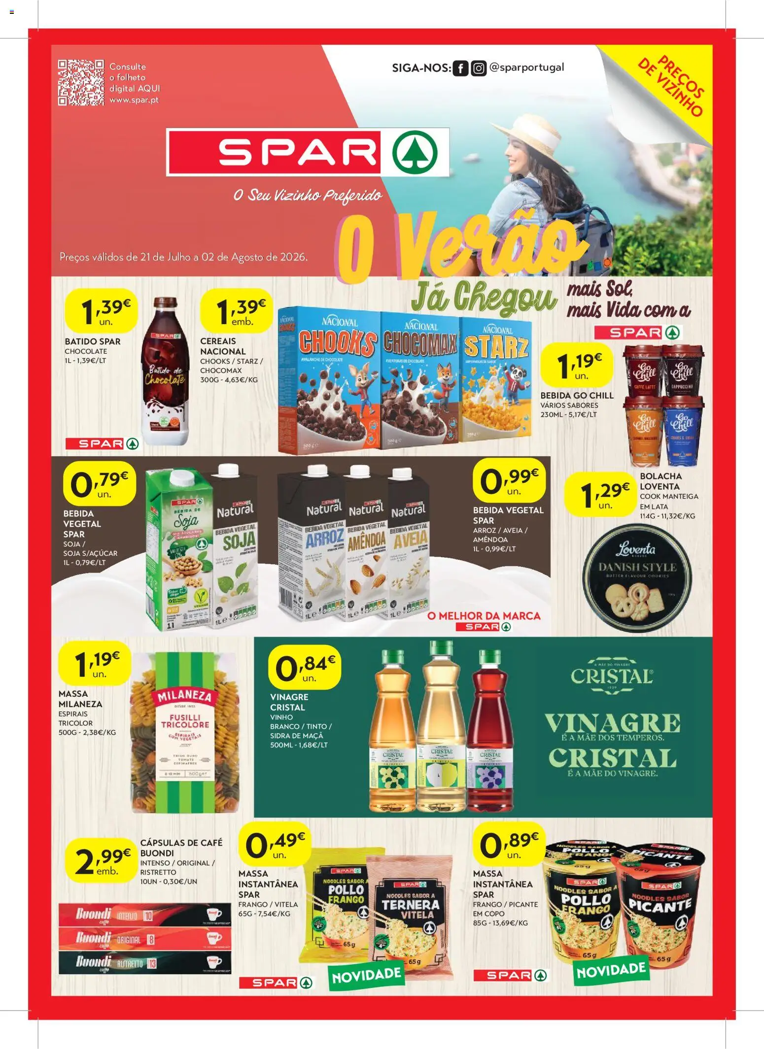 Pré-visualização do folheto da loja Spar válida a partir de 21/07/2026 - Café, Vinho, Arroz, Maça, Massa, Soja, Cereais, Cápsulas