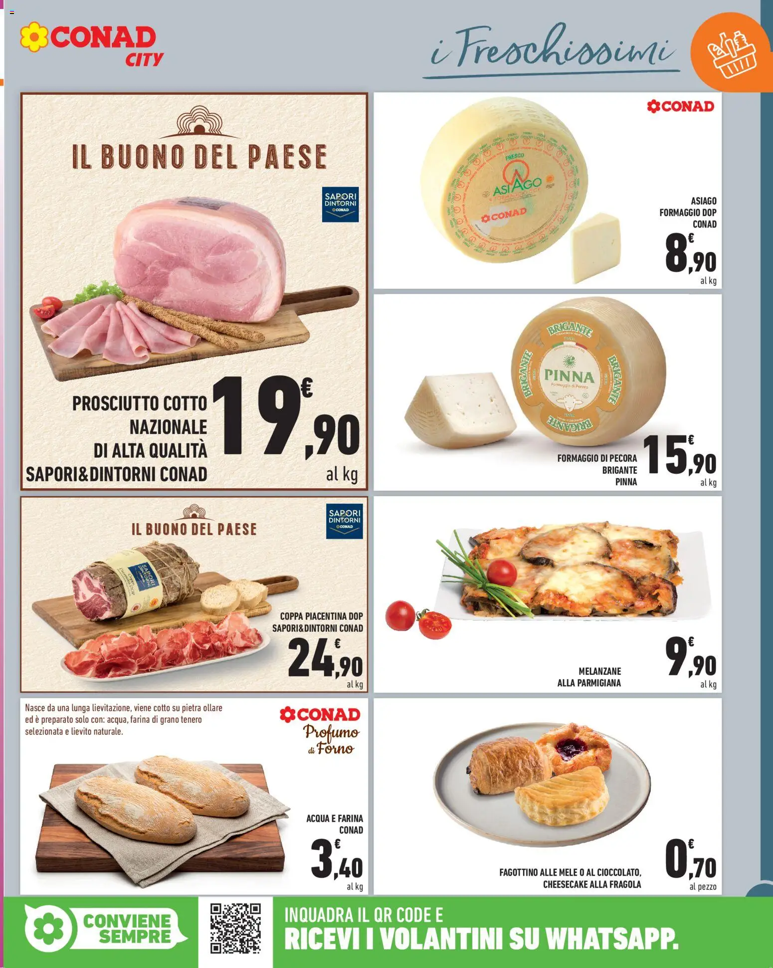 Anteprima dell'opuscolo Conad volantino City Lombardia dal negozio Conad valido da 30/10/2026 - Acqua, Forno, Cheesecake, Profumo, Melanzane, Prosciutto Cotto, Lievito, Mele