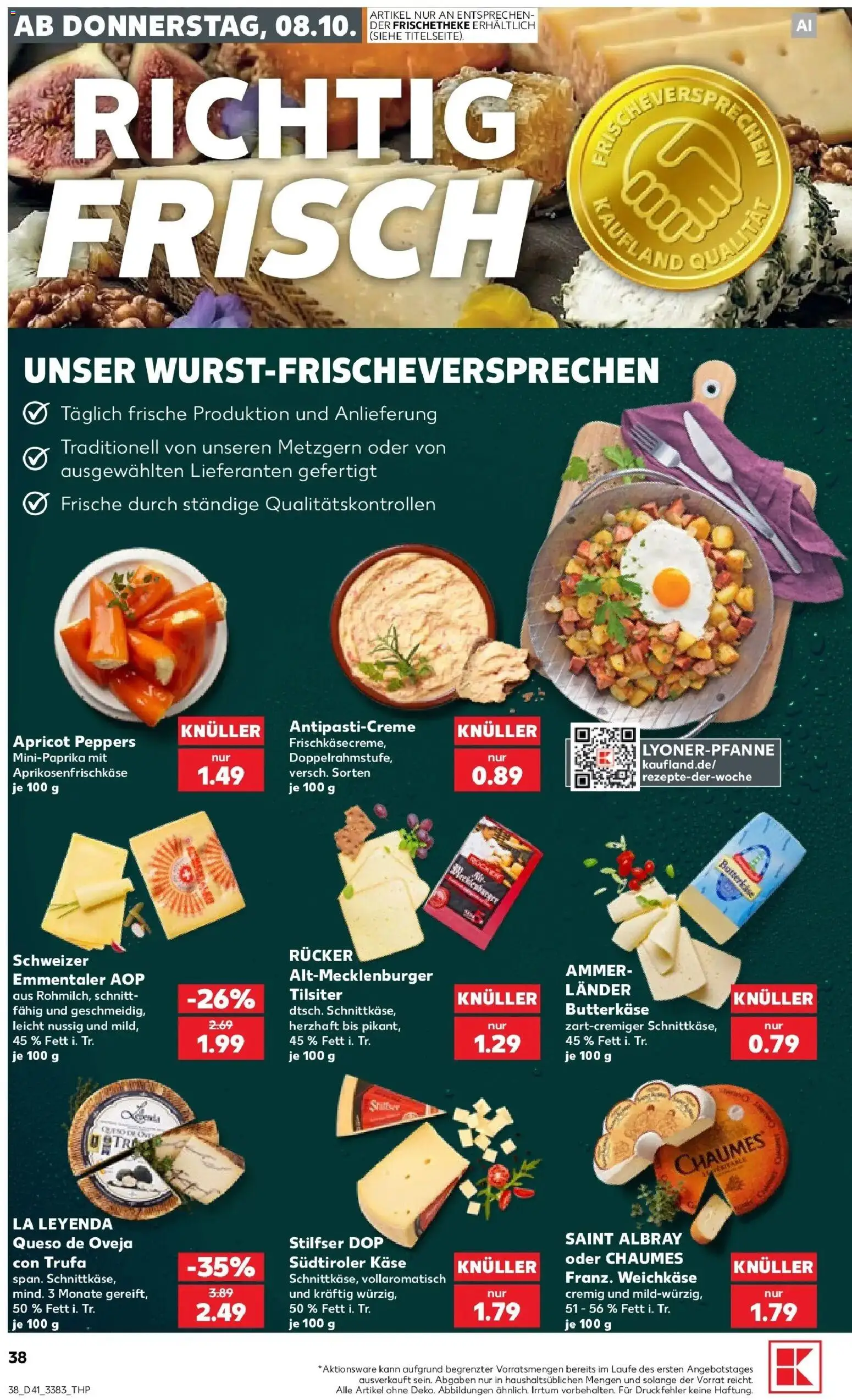 Vorschau von dem Prospekt des Geschäftes Kaufland, gültig ab dem 08.10.2026 - Käse