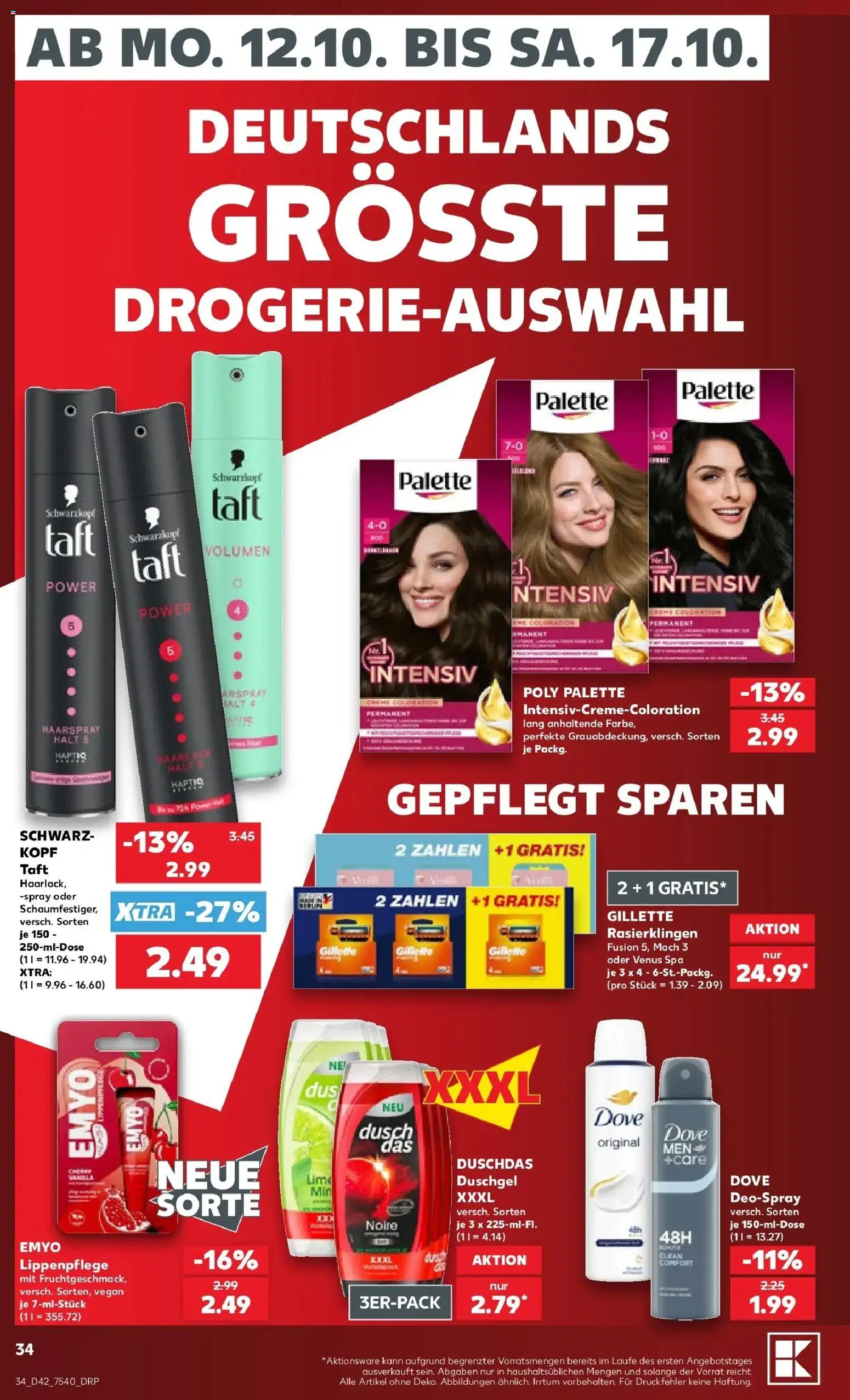 Vorschau von dem Prospekt des Geschäftes Kaufland, gültig ab dem 12.10.2026 - Duschgel, Haarspray, Duschdas, Deospray