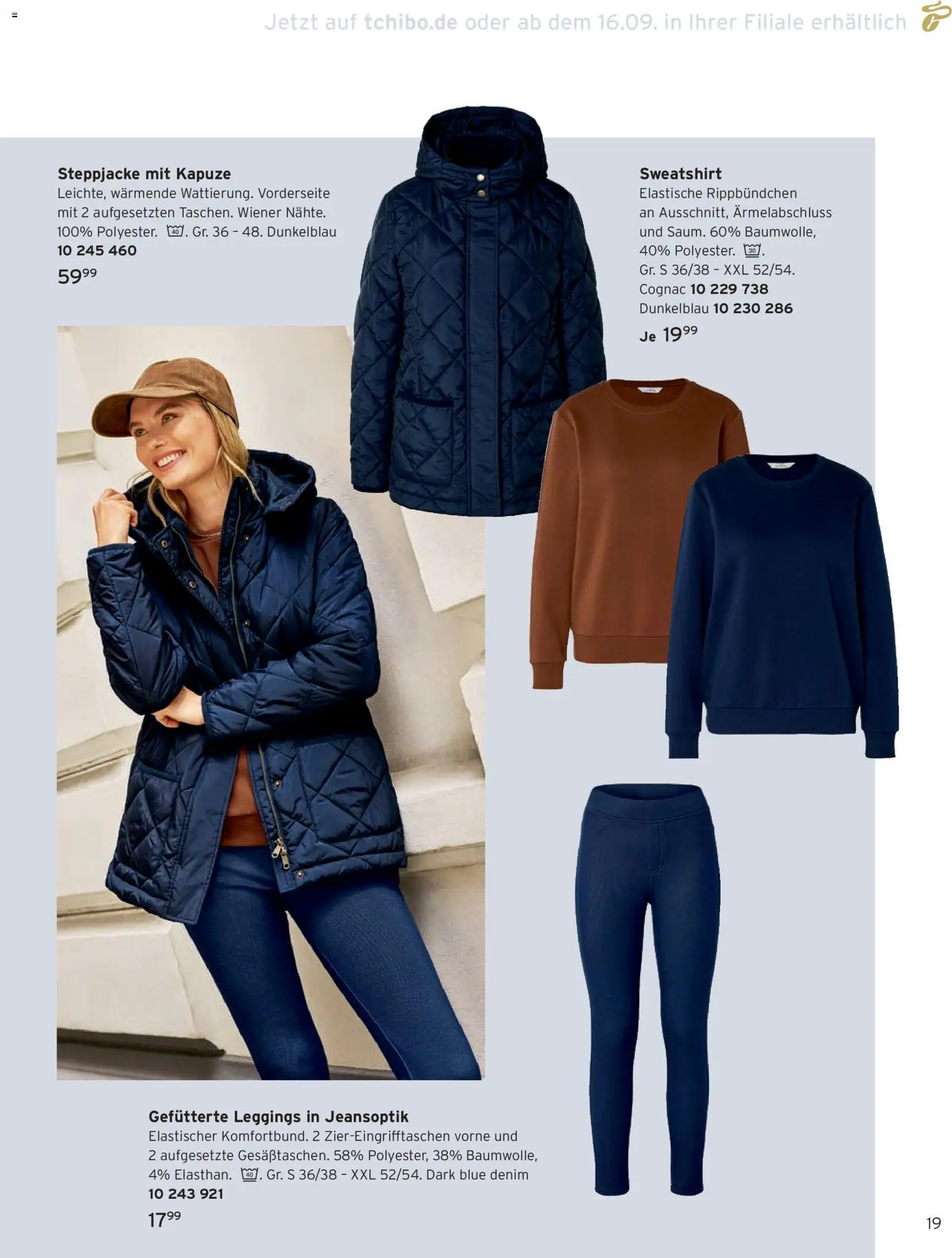 Vorschau von dem Prospekt des Geschäftes Tchibo, gültig ab dem 11.09.2026 - Sweatshirt, Leggings, Steppjacke