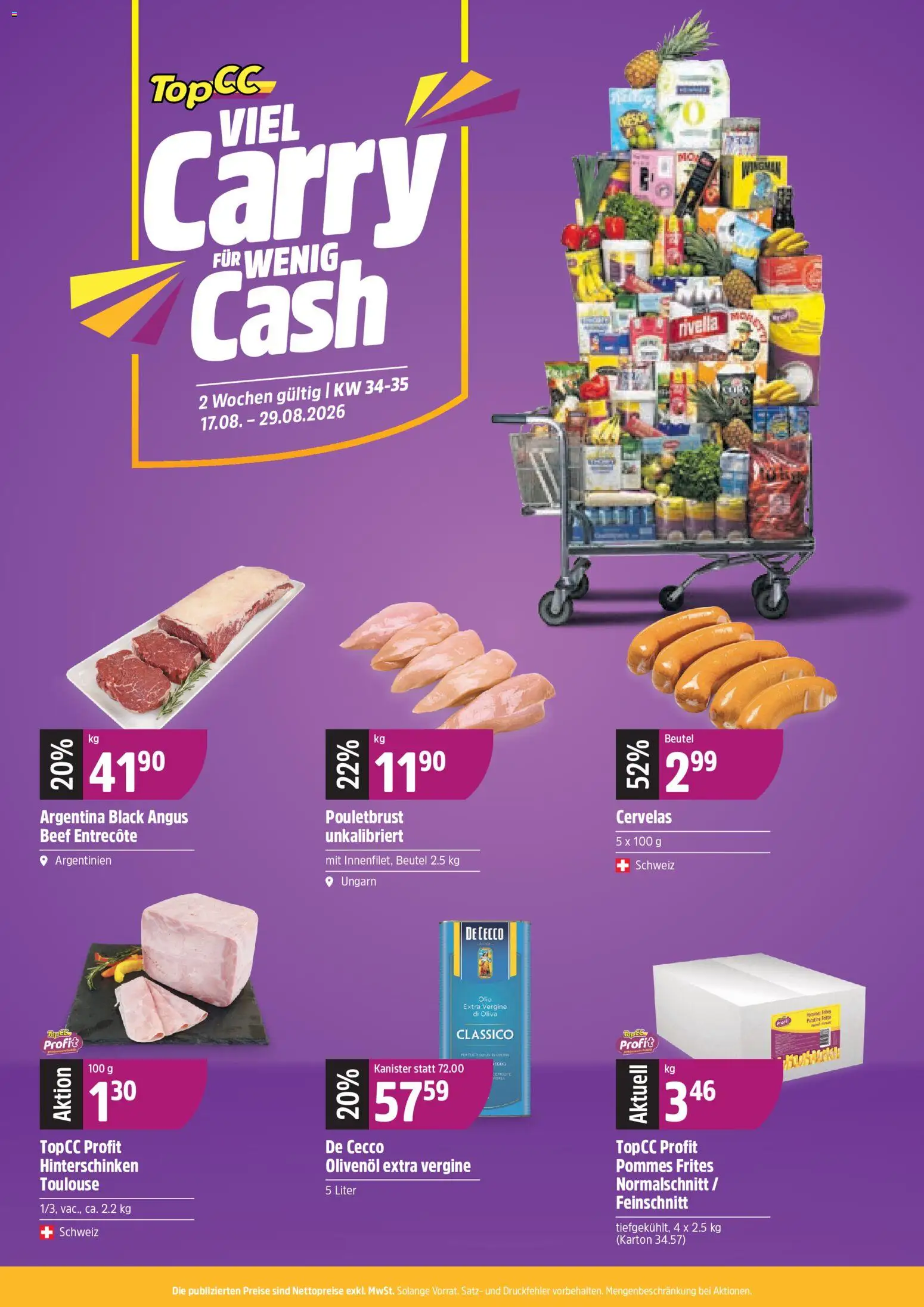 Vorschau des Merkblatts TopCC aktionen Viel Carry Wenig Cash vom Shop TopCC gültig von 17.08.2026 bis 29.08.2026