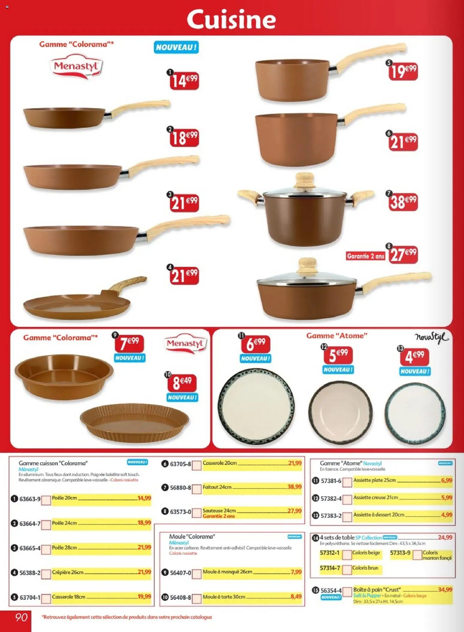 Prévisualisation de Maximo catalogue epicerie du magasin Maximo formulaire valide 24/08/2026 - Dessert, Pain, Poêle, Table, Tarte, Assiette, Crêpière, Boite a pain
