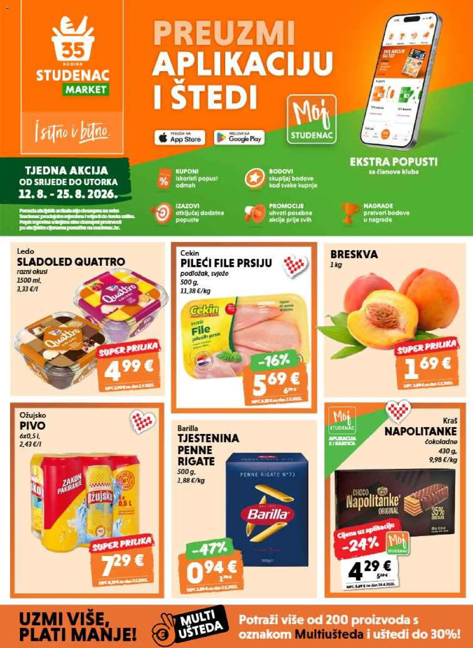 Pregled letka Studenac Katalog trgovine Studenac vrijedi od 12.08.2026