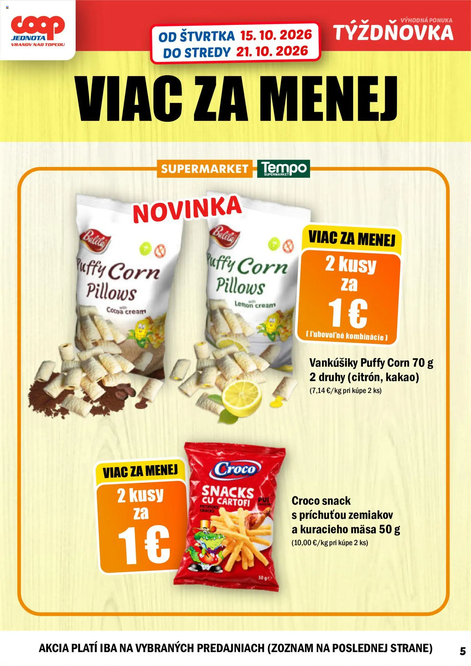 Náhľad COOP Jednota letáku platného od 15.10.2026 - Kakao
