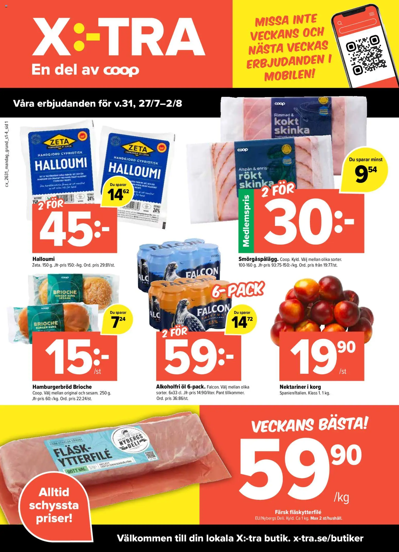 Förhandsgranska reklamblad Coop X:-TRA erbjudanden från butik Coop X:-TRA gäller från 27/07/2026