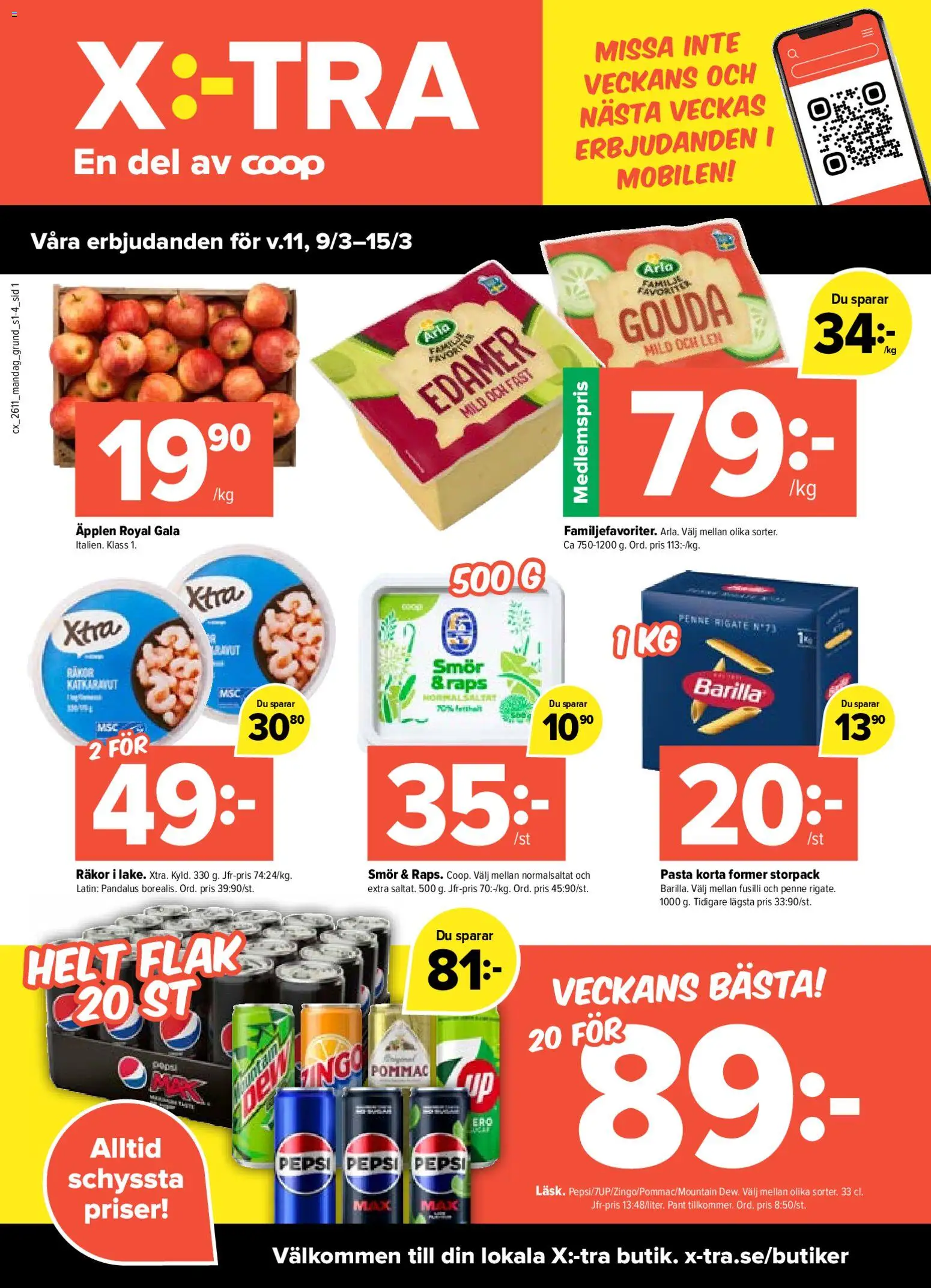 Förhandsgranska reklamblad Coop X:-TRA erbjudanden från butik Coop X:-TRA gäller från 09/03/2026