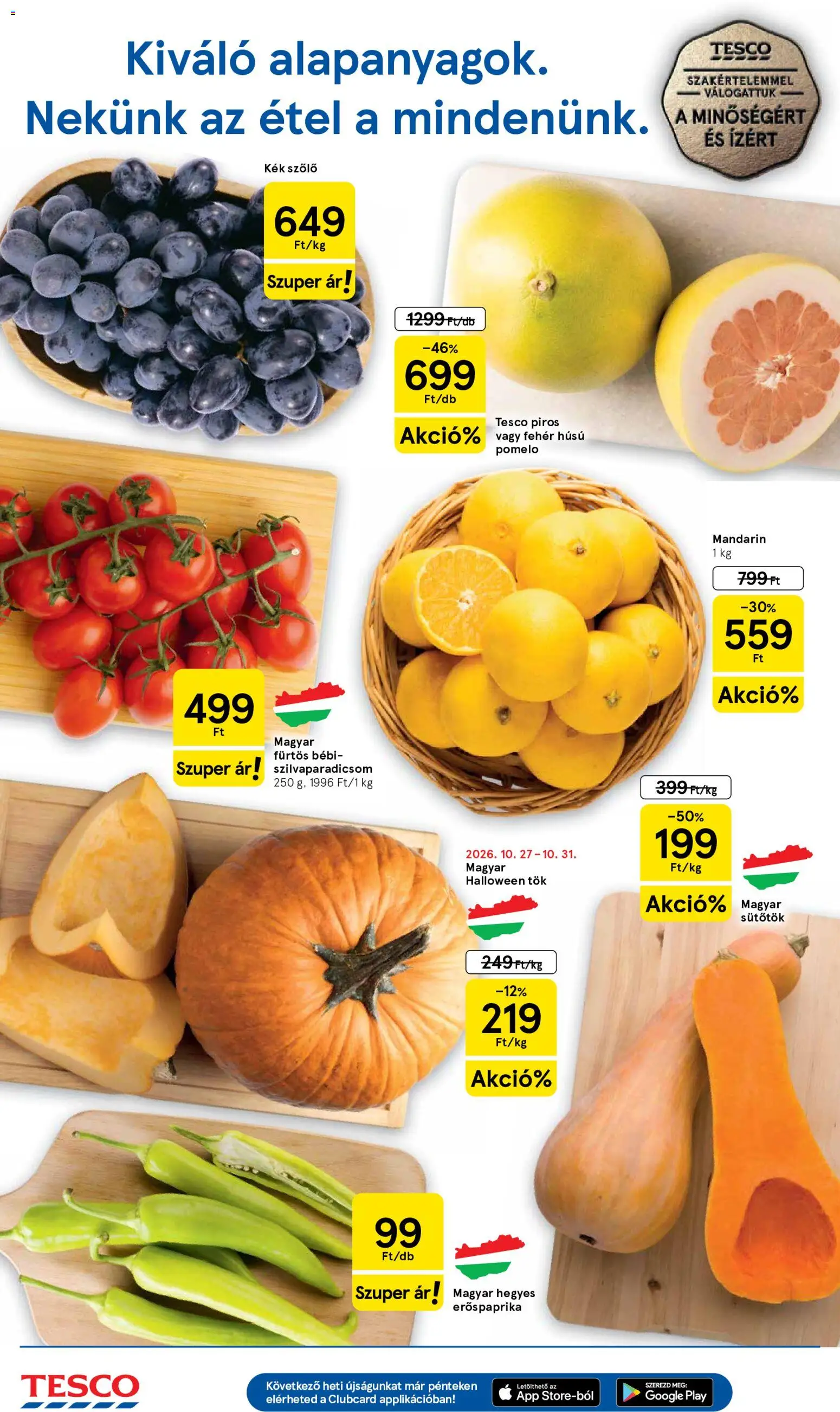 Tesco - Tesco aktuális akciós újság megtekintése, amely érvényes 2026.10.29.-től
