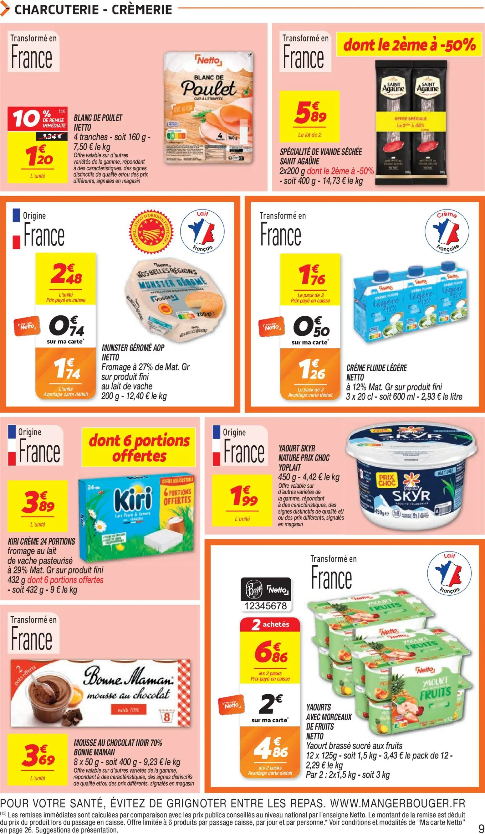 Prévisualisation de Netto - Temps fort Novembre du magasin Netto formulaire valide 03/11/2026 - Fruits, Skyr, Lait, Sucre, Mousse, Bonne Maman, Chocolat noir, Viande séchée