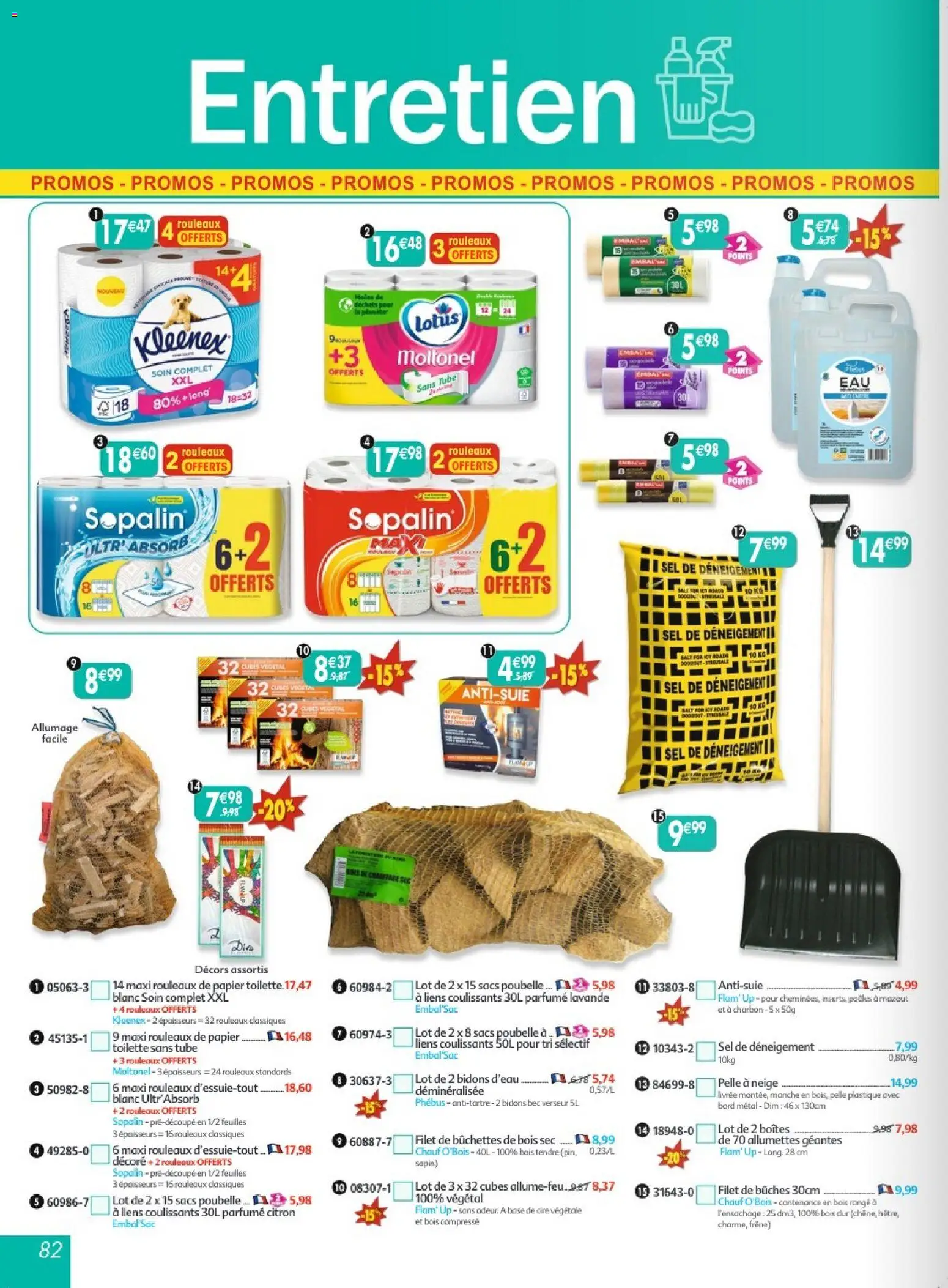 Prévisualisation de Maximo catalogue epicerie du magasin Maximo formulaire valide 26/10/2026 - Poubelle, Lotus, Lavande, Citron, Sel, Pelle, Sacs poubelle, Allumettes
