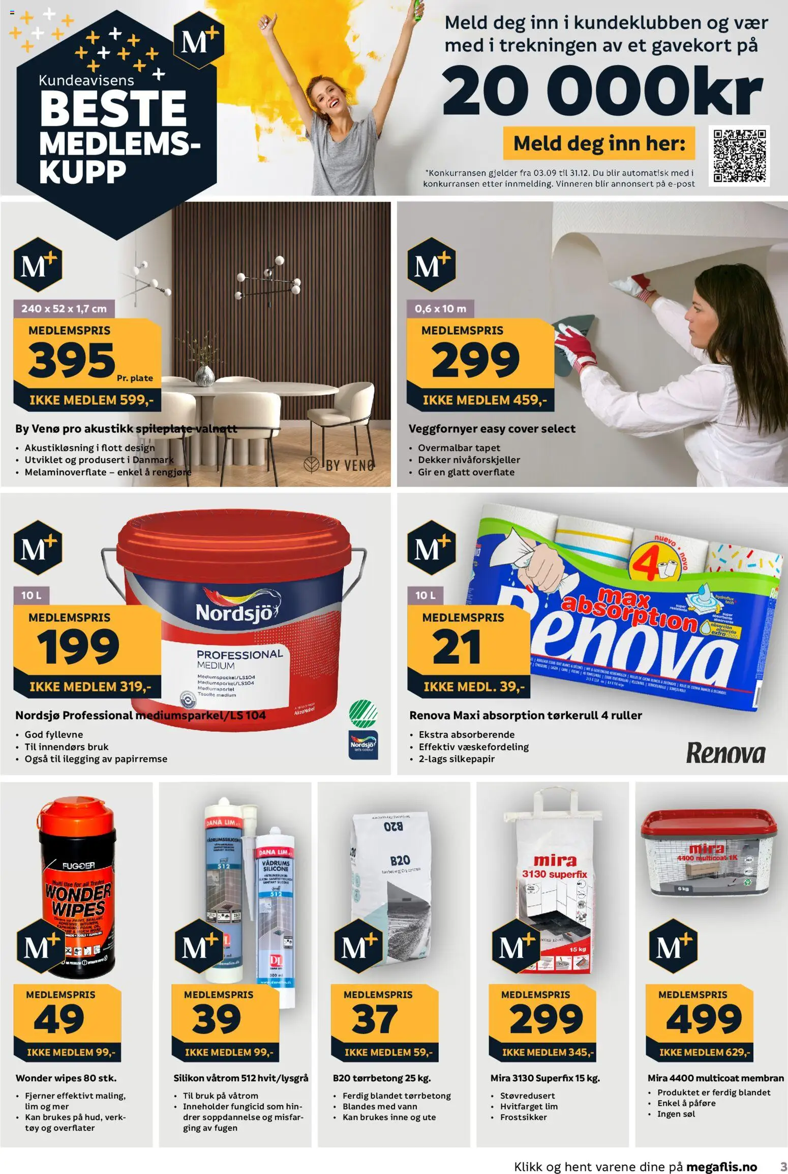 Forhåndsvis Kundeavis fra butikk Megaflis gyldig fra 29/10/2026 - Wipes, Plate, Silkepapir, Vann, Tørkerull