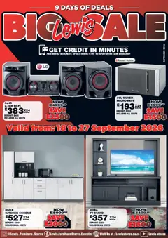 Preview of Lewis Stores flyer valid from 18/09/2026