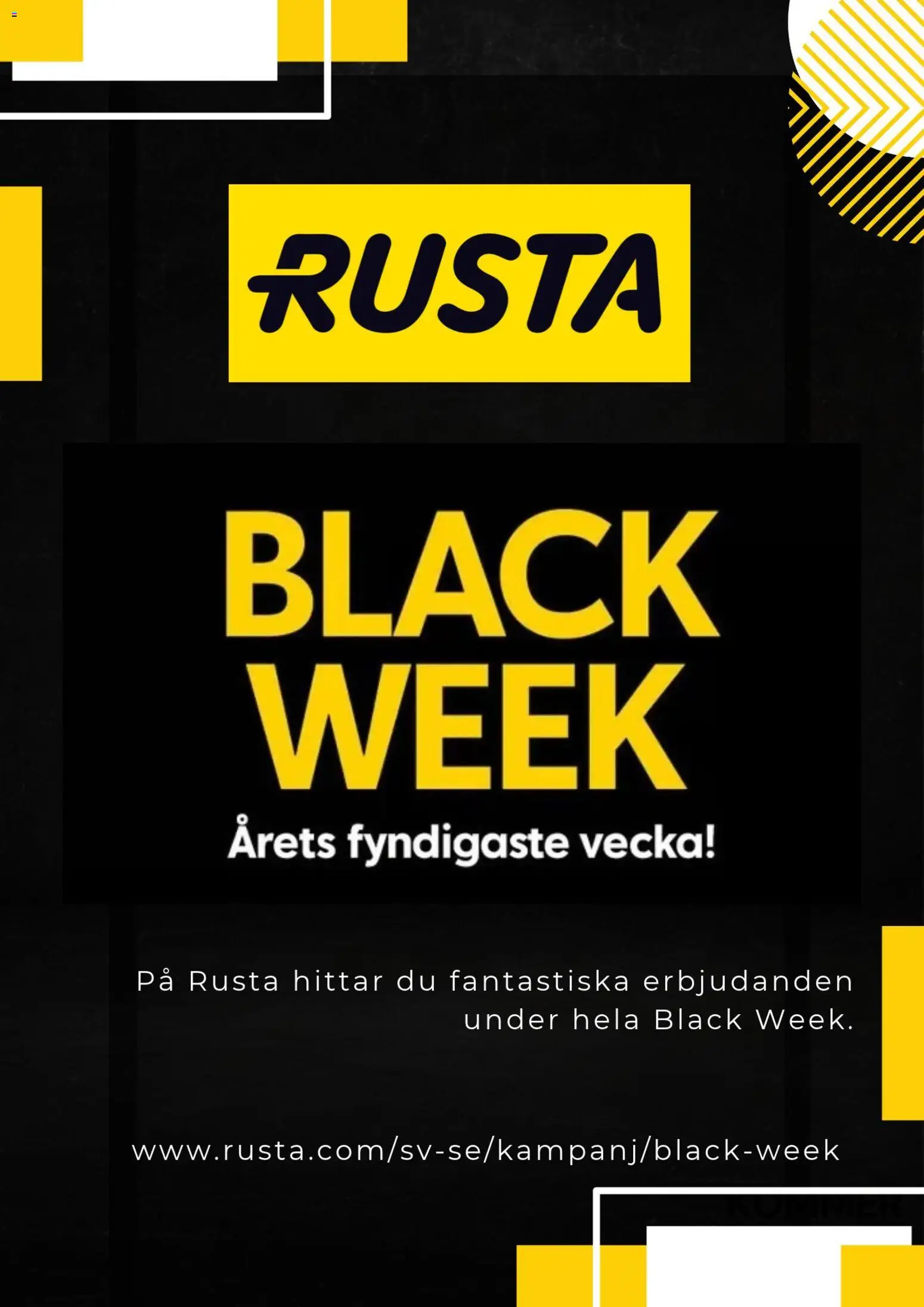 Förhandsgranska reklamblad Rusta - Black Friday förhandsinformation från butik Rusta gäller från 19/10/2026