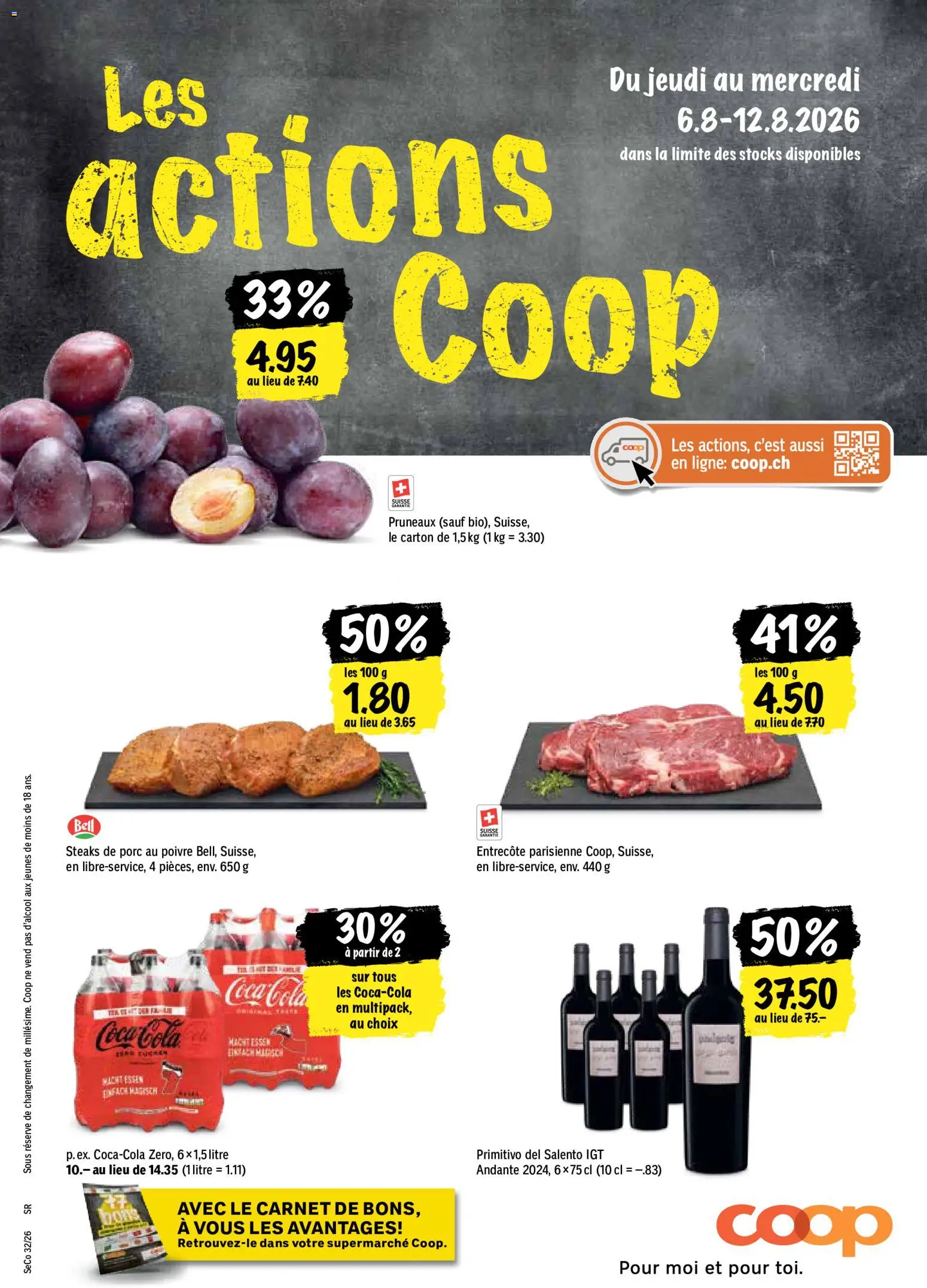 Vorschau des Merkblatts Coop aktionen FR vom Shop Coop gültig von 06.08.2026 bis 12.08.2026