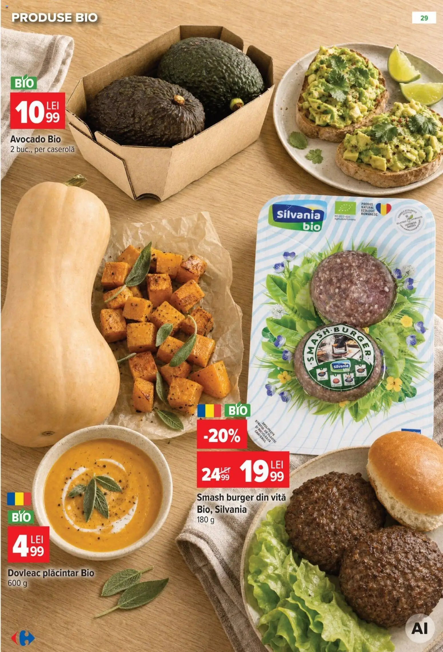 Previzualizarea de cataloage: Carrefour Carrefour Catalog valabil de la 28.10.2026 - Burger, Avocado, Dovleac, Vită, Bio, Caserola