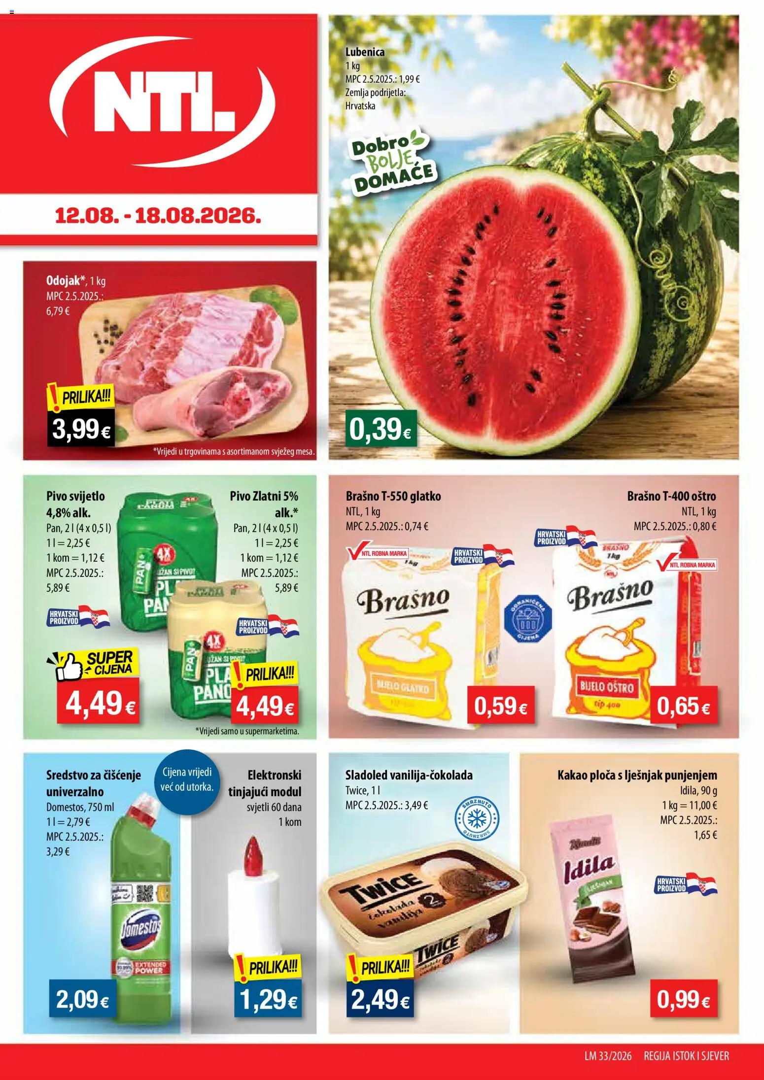 Pregled letka NTL Katalog trgovine NTL vrijedi od 12.08.2026