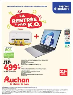 Prévisualisation de Auchan - Promos rentrée étudiants du magasin Auchan formulaire valide 18/08/2026