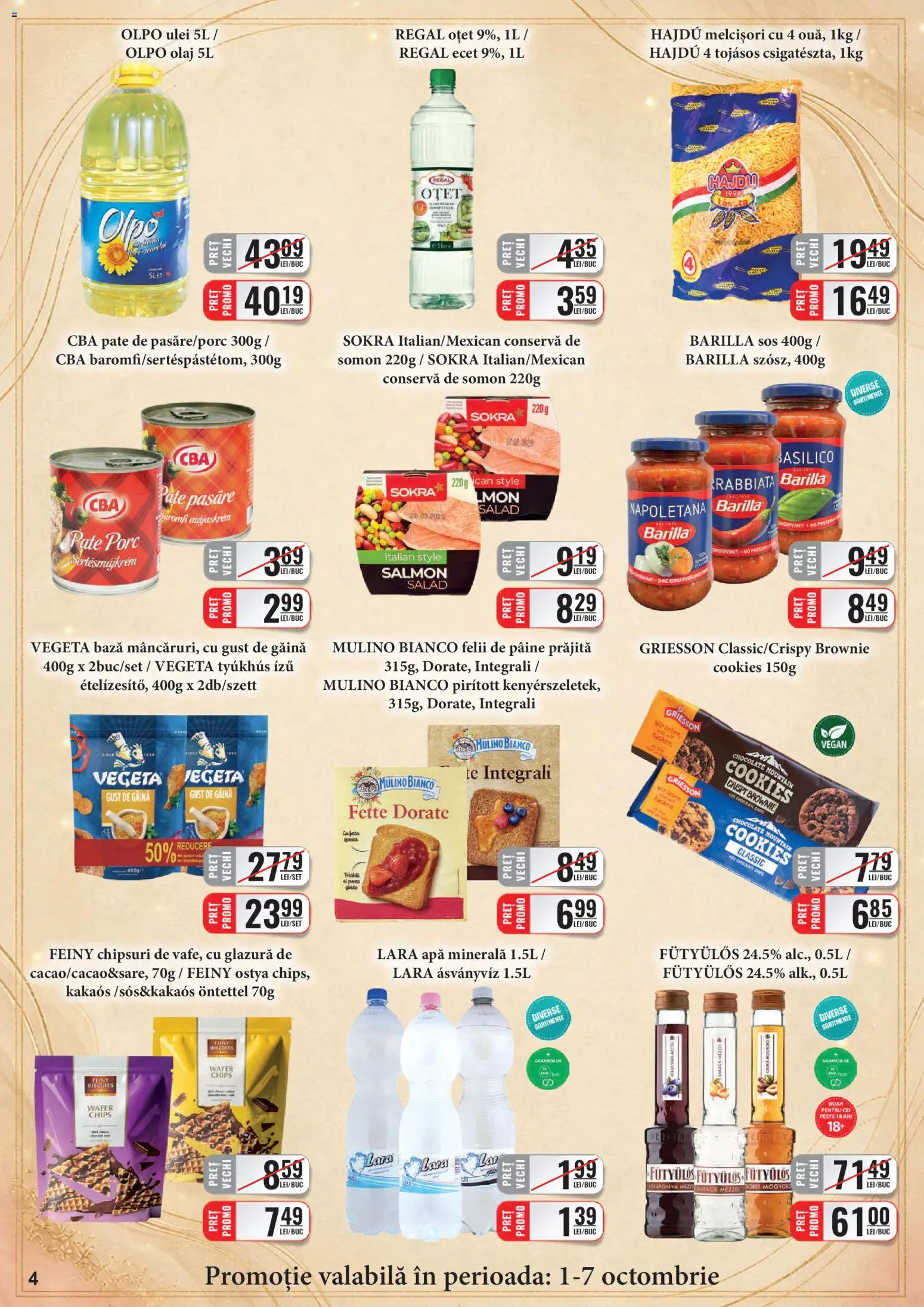 Previzualizarea de cataloage: CBA CBA Catalog valabil de la 01.10.2026 - Ulei, Pâine, Chipsuri, Pește, Apa minerala, Pate, Pâine prăjită, Oțet