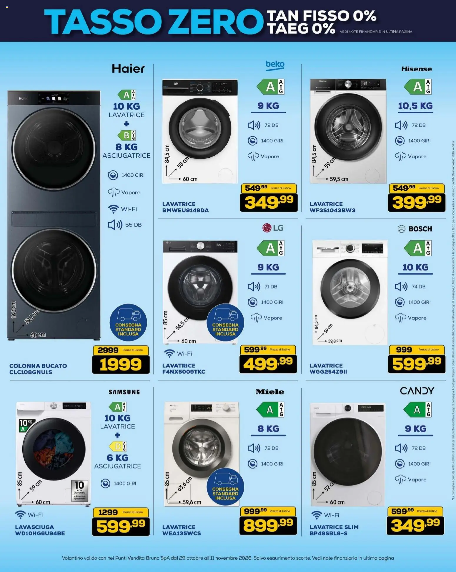 Anteprima dell'opuscolo BRUNO Black Friday dal negozio BRUNO valido da 29/10/2026 - Samsung, Lavatrice, Asciugatrice, Miele, Lavasciuga