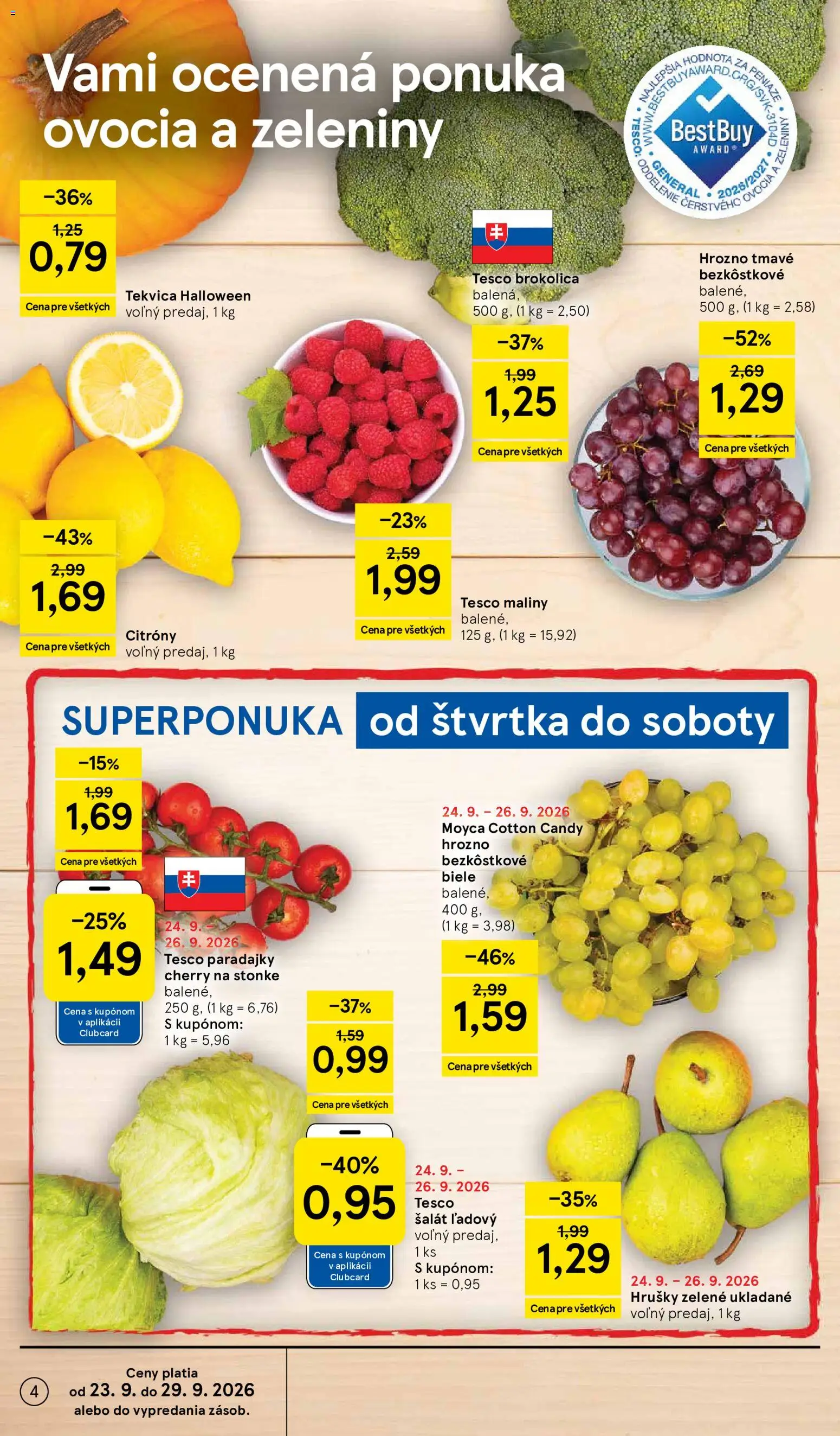 Náhľad Tesco letáku platného od 23.09.2026