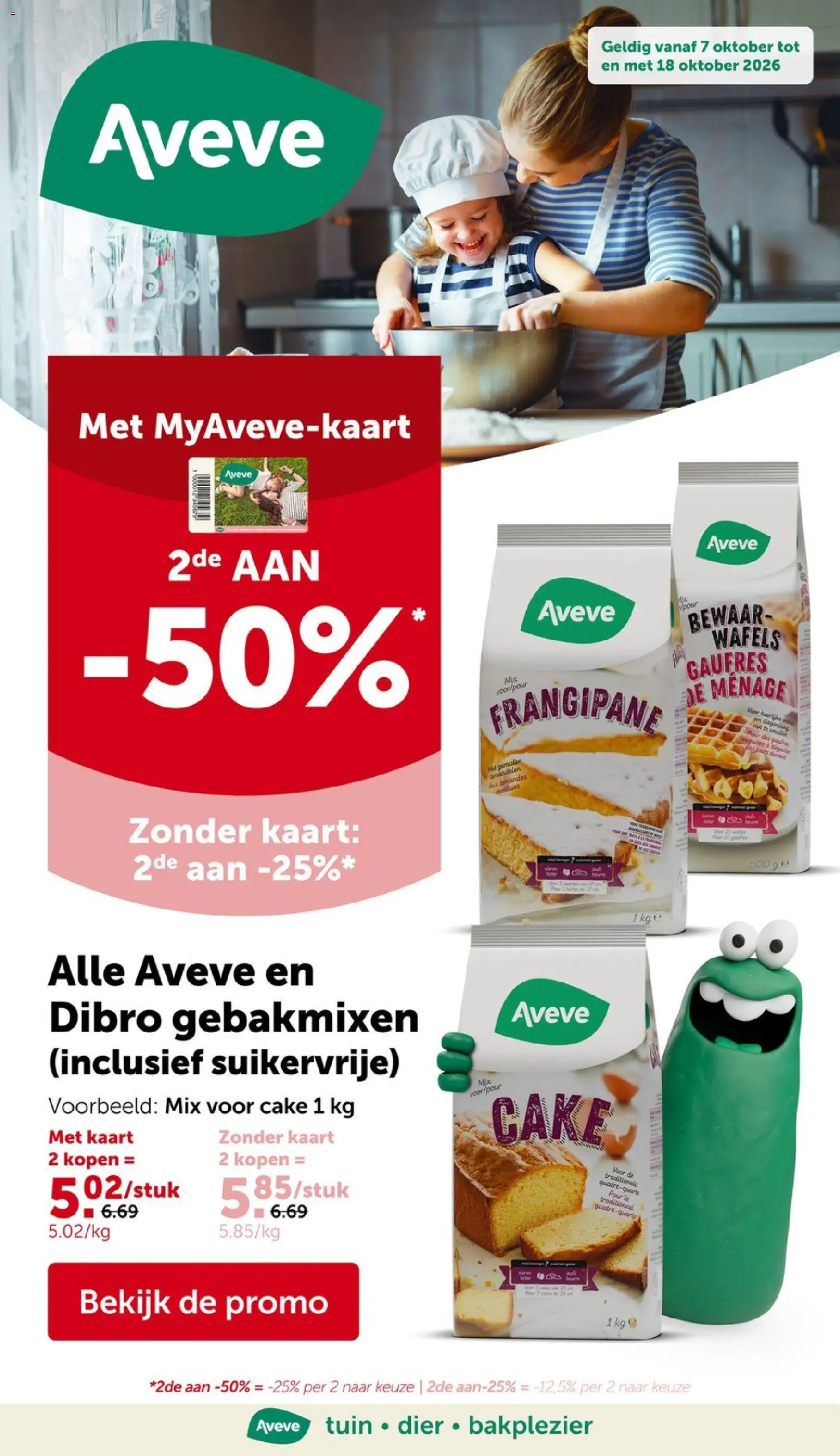 Voorbeeld van Aveve Folder van winkel Aveve geldig vanaf 07/10/2026 - Cake, Kaart, Wafels