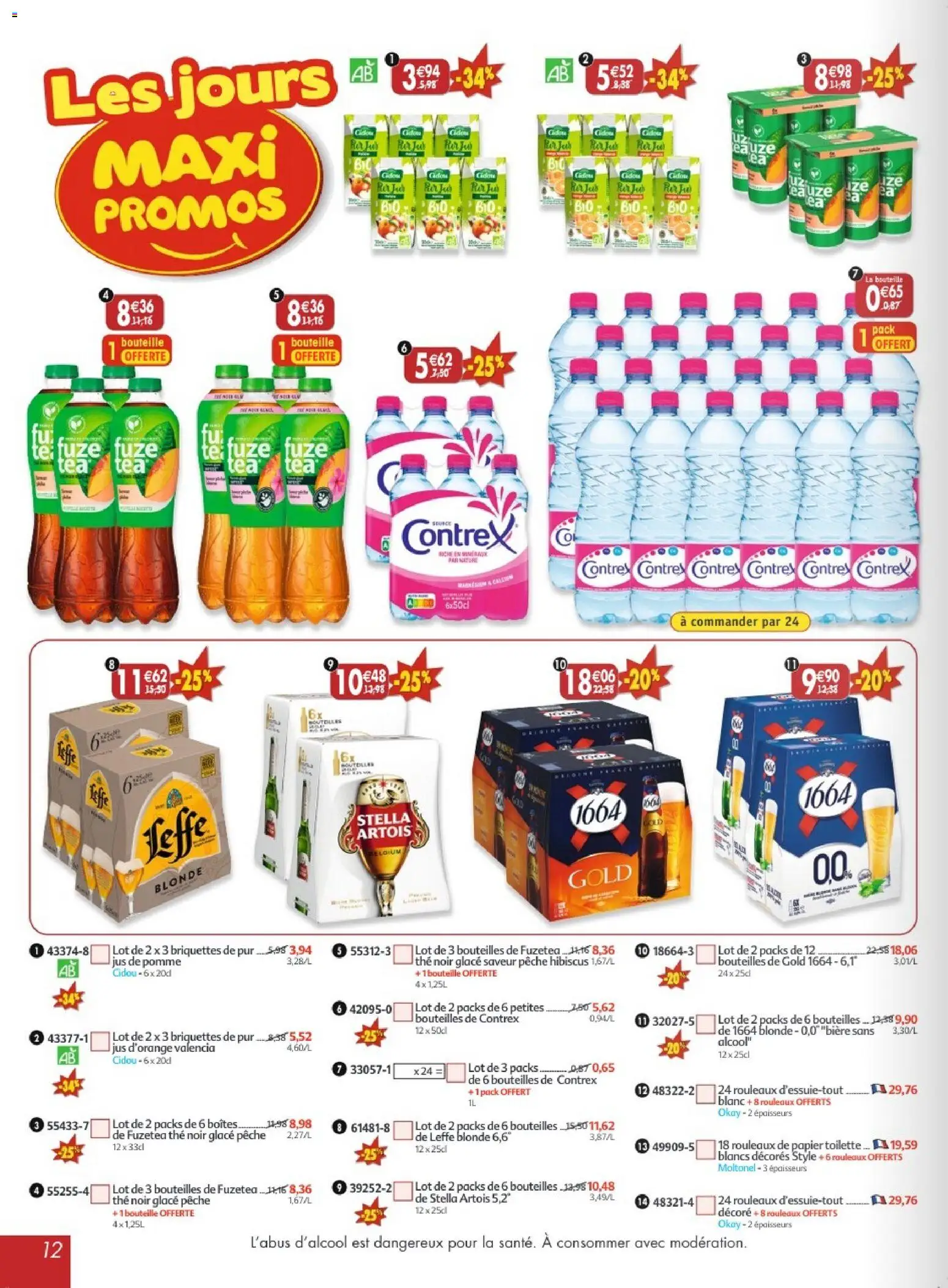 Prévisualisation de Maximo catalogue epicerie du magasin Maximo formulaire valide 26/10/2026 - Pomme, Bière, Thé, Jus, Leffe, Jus de pomme, Briquettes, Jus d'orange