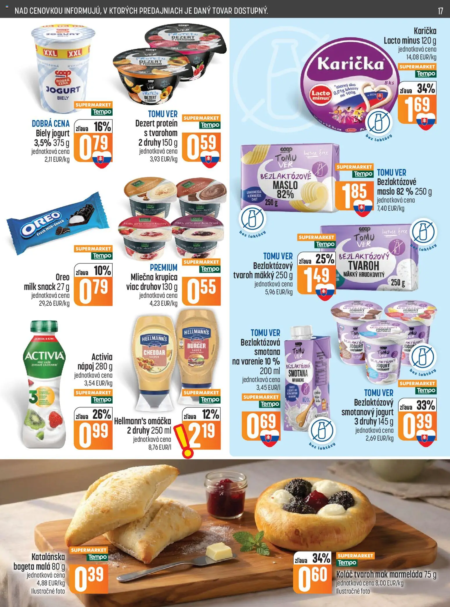 Náhľad COOP Jednota letáku platného od 01.10.2026 - Koláč, Dezert, Mak, Krupica, Bageta, Oreo, Biely jogurt, Smotanový jogurt