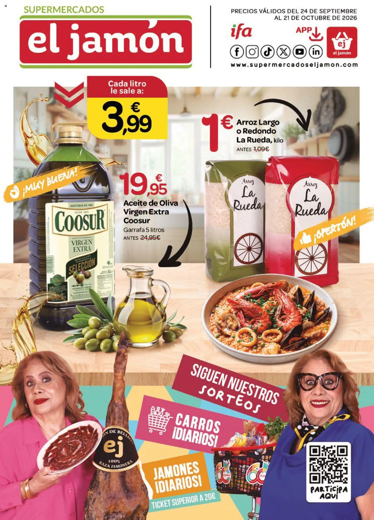 Vista previa del folleto de la tienda Supermercados El Jamón válido desde el 24/09/2026 