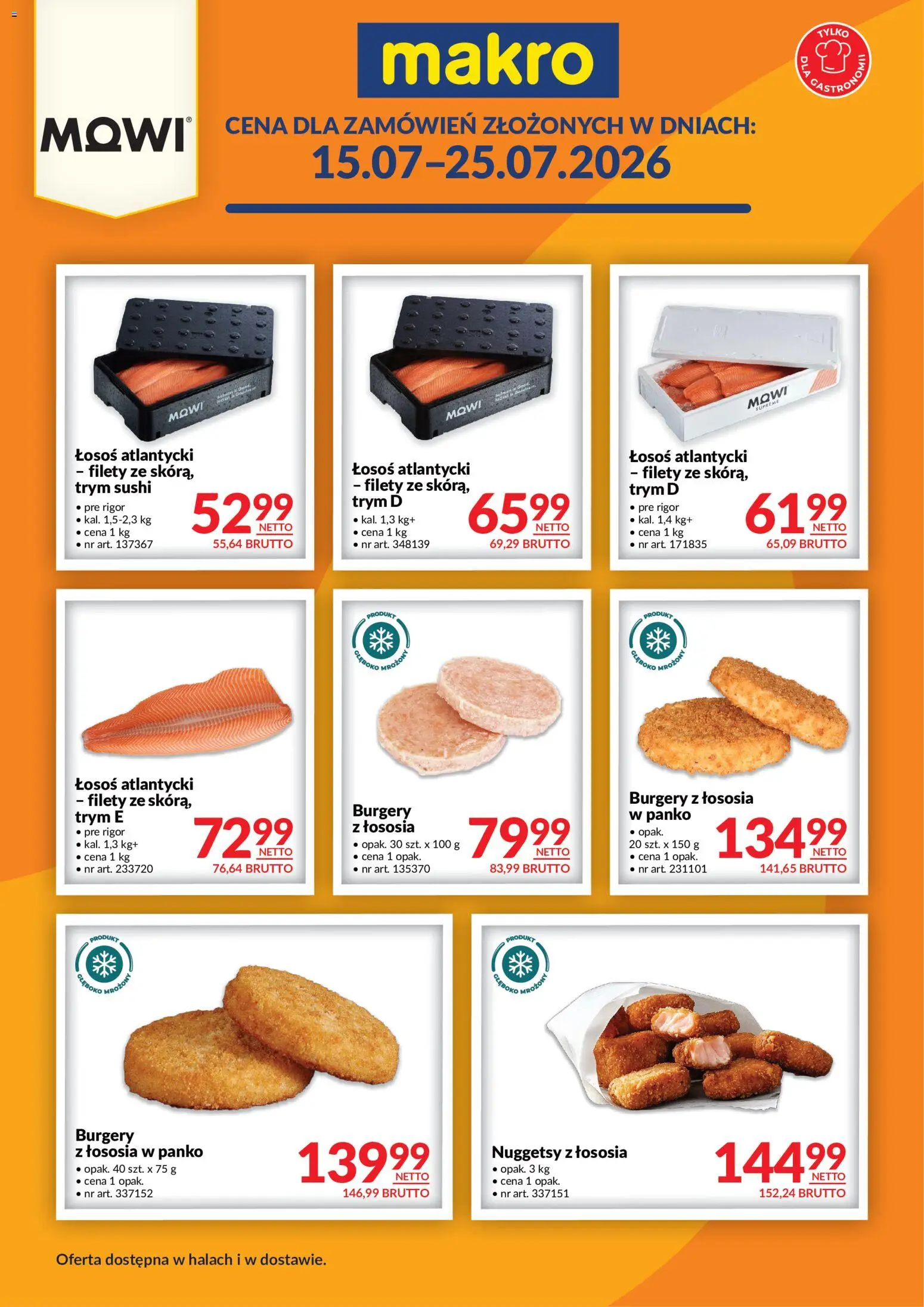 Pogląd gazetki "Makro gazetka - Mowi" ze sklepu Makro ważnej od 15.07.2026 - Sushi, Nuggetsy, Łosoś, Łosoś atlantycki