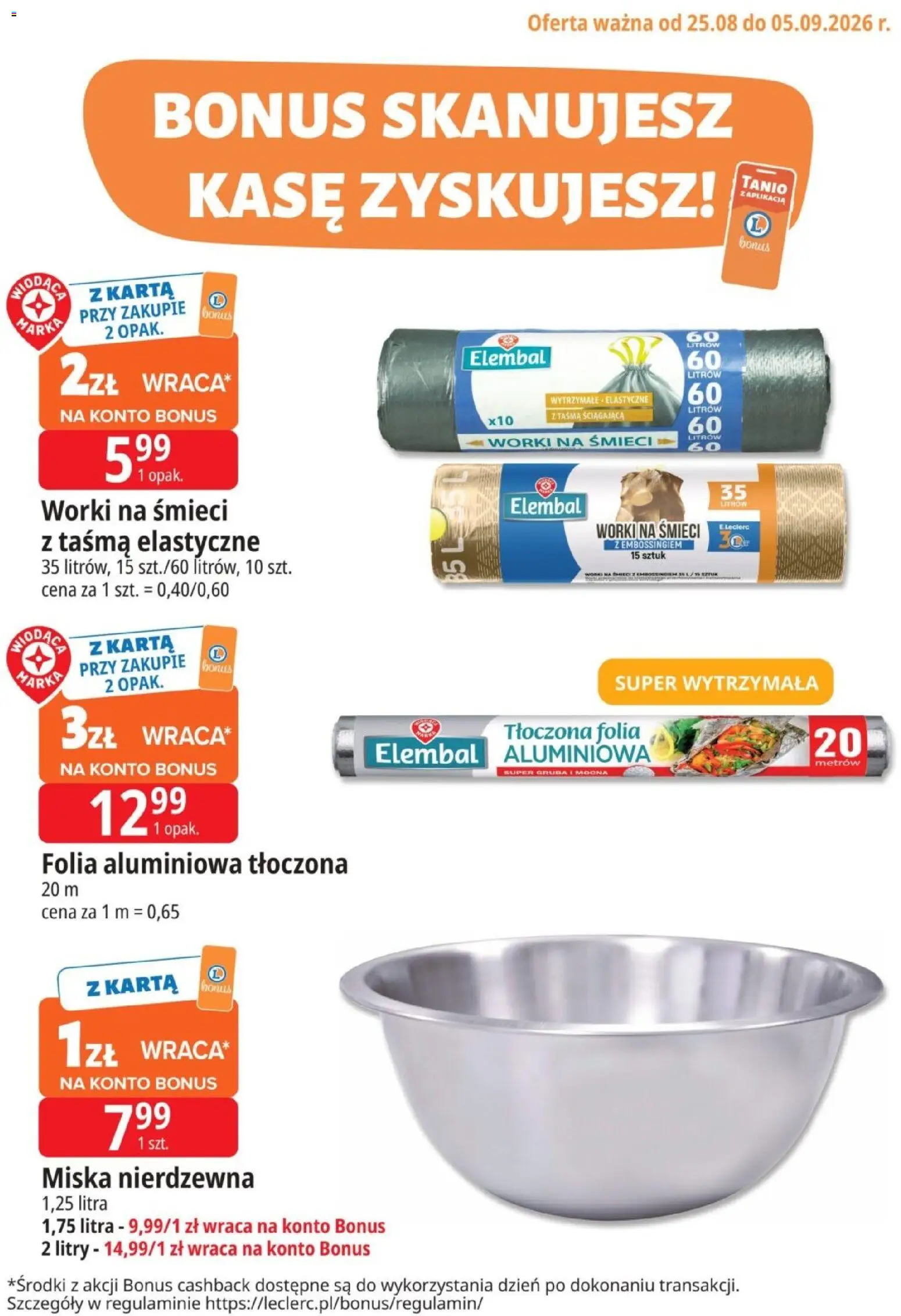 Pogląd gazetki "E.Leclerc gazetka - Bonus" ze sklepu E.Leclerc ważnej od 25.08.2026