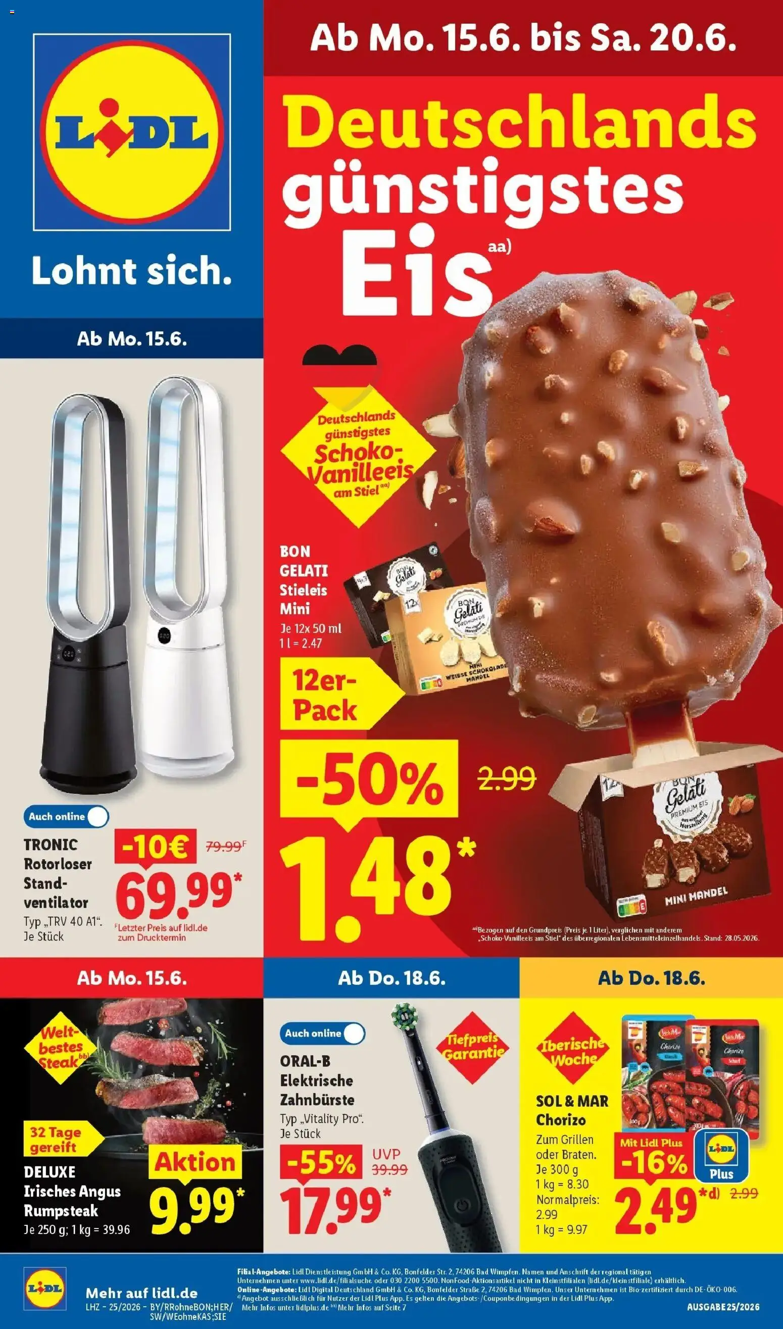Vorschau von dem Prospekt des Geschäftes Lidl, gültig ab dem 15.06.2026