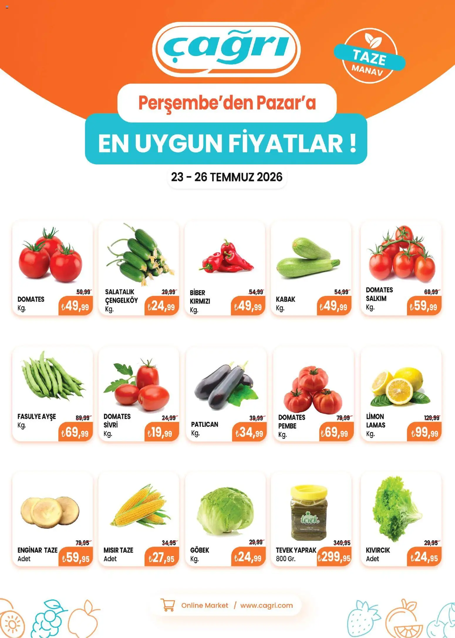 Çağrı Market Çağrı Market - Manav Katalog 23.07.2026 - Broşürünün önizlemesi