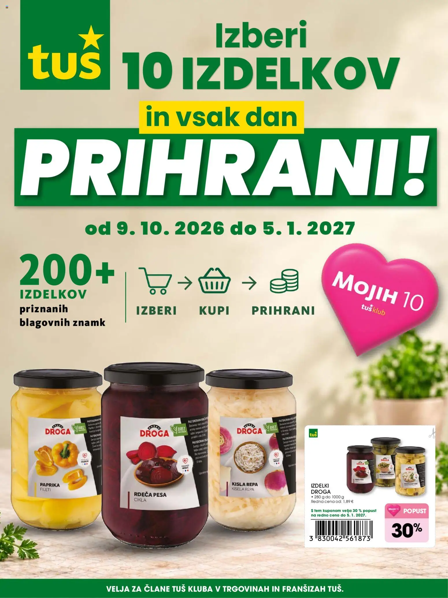Predogled kataloga iz trgovine Tuš veljaven od 09.10.2026 - Paprika, Pesa