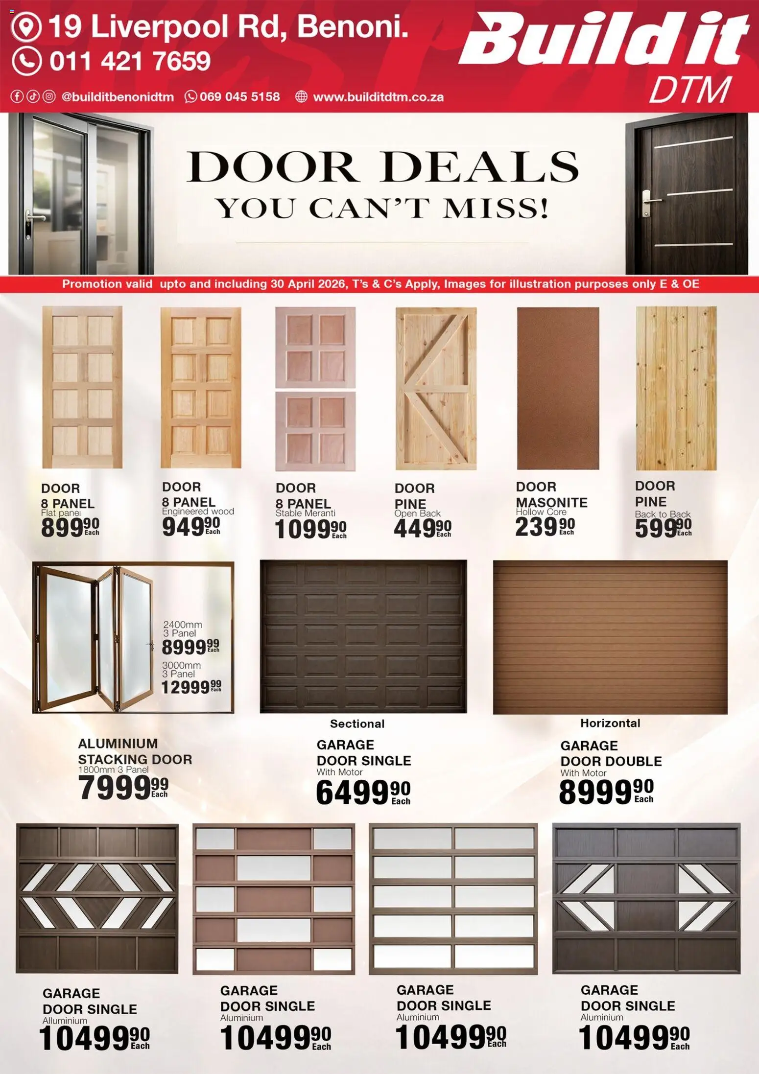 Build It Door Specials from 13/04 - 30/04/2026