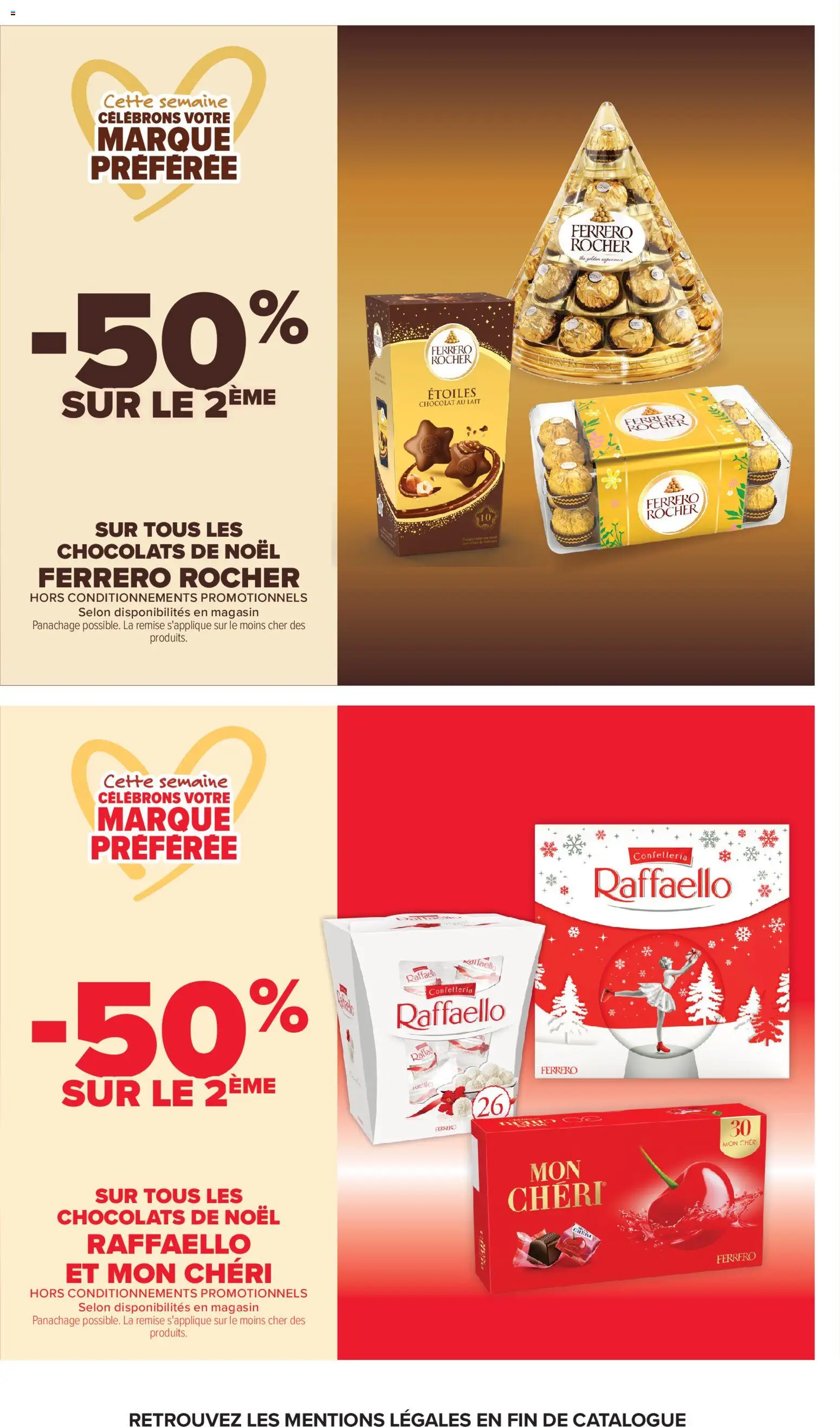 Prévisualisation de Carrefour Market catalogue du magasin Carrefour Market formulaire valide 27/10/2026 - Chocolat, Lait, Thé, Ferrero rocher, Raffaello, Chocolats de noël, Chocolat au lait, Mon Chéri