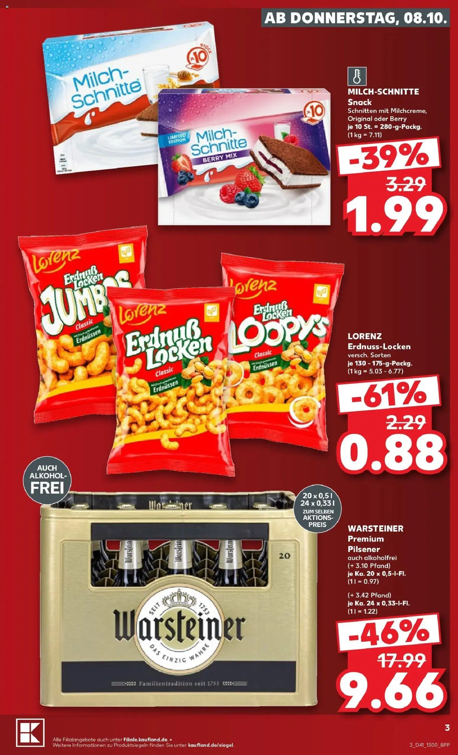Vorschau von dem Prospekt des Geschäftes Kaufland, gültig ab dem 08.10.2026 - Alkohol, Milch, Warsteiner