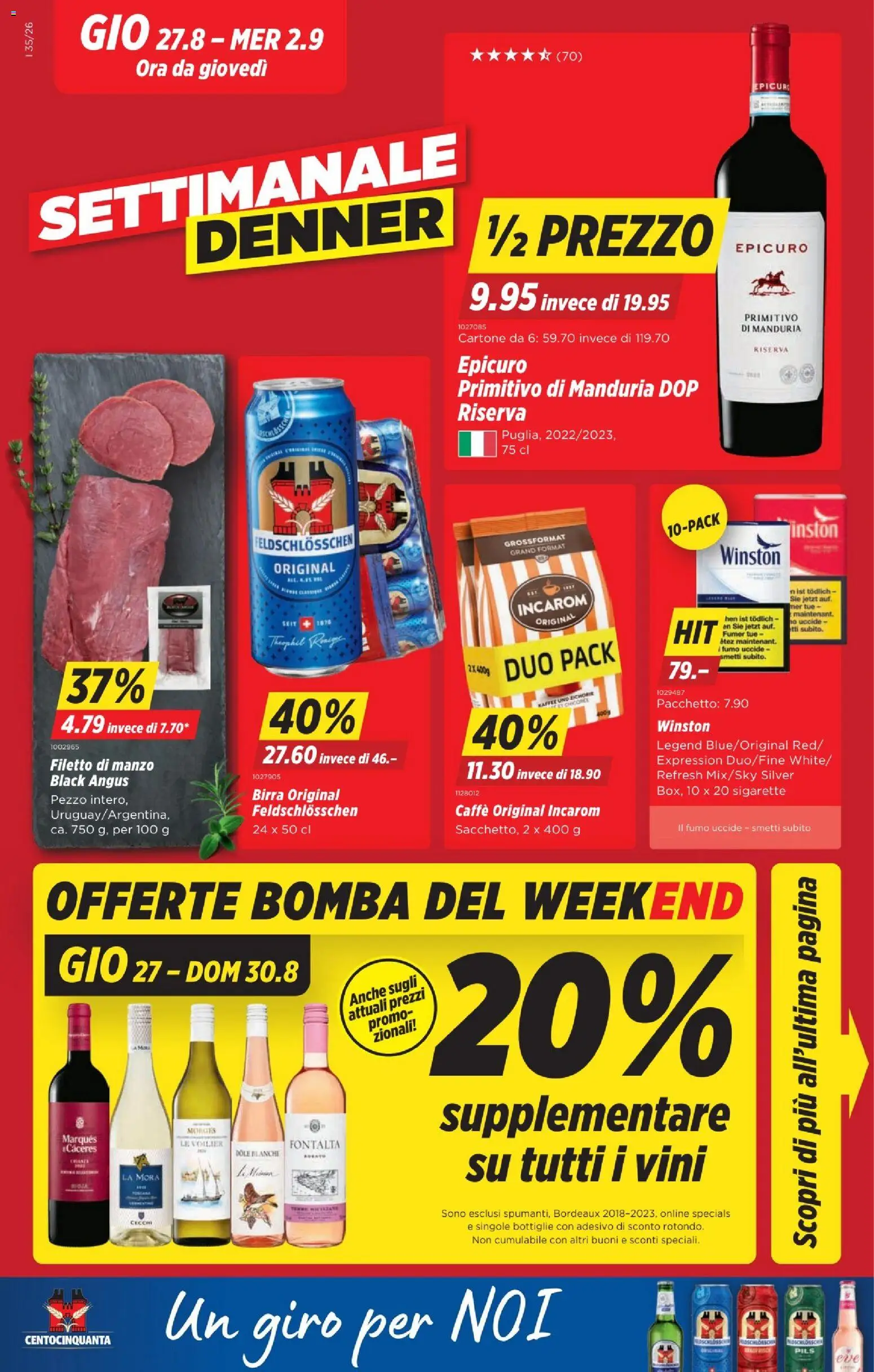 Vorschau des Merkblatts Denner aktionen IT vom Shop Denner gültig von 27.08.2026 bis 30.08.2026