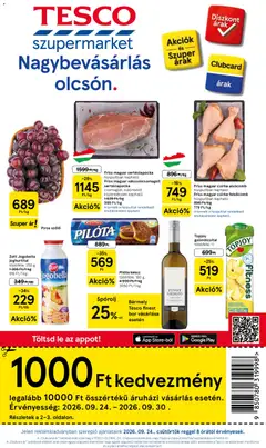 Tesco - Tesco Szupermarket akciós újság megtekintése, amely érvényes 2026.09.24.-től
