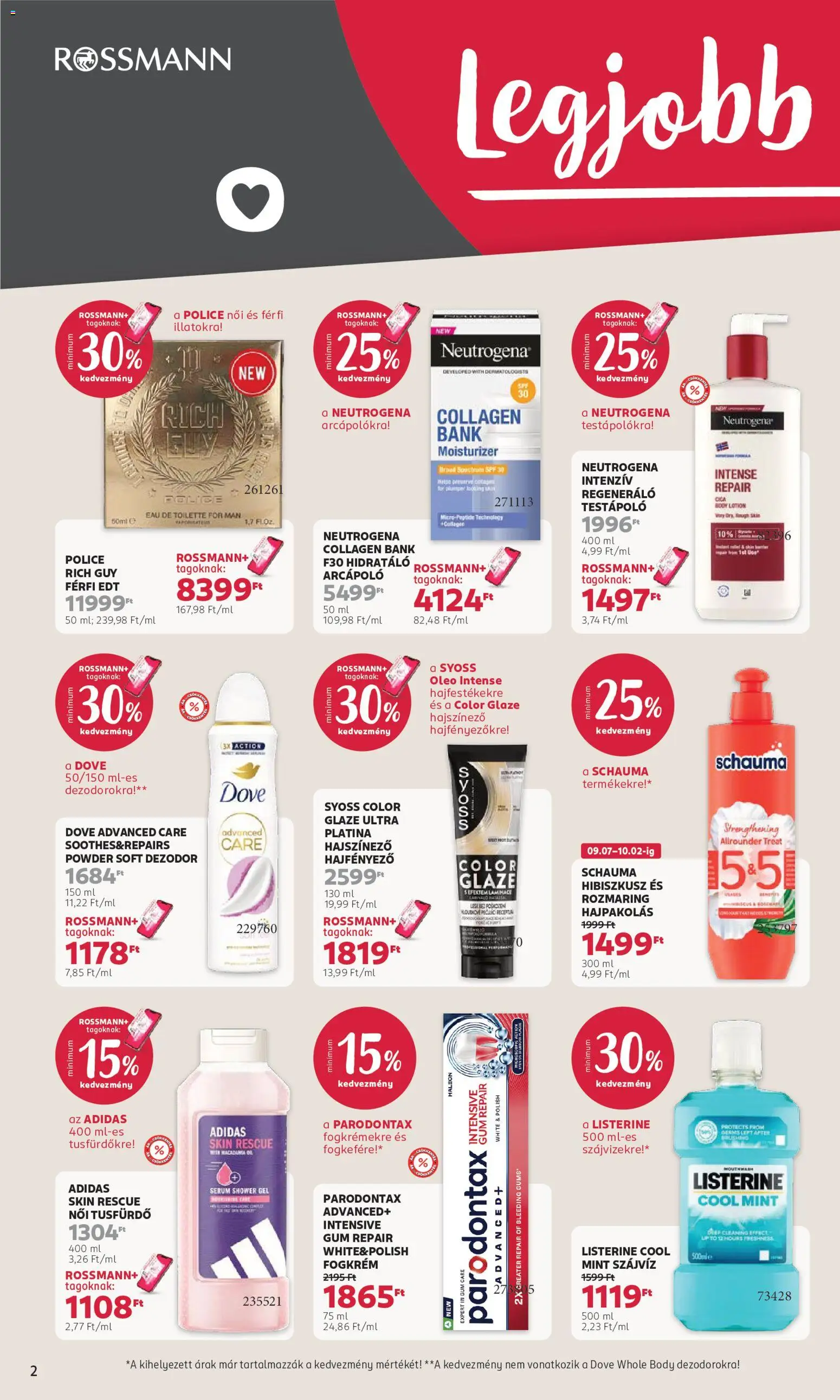 Rossmann - Rossmann akciós újság megtekintése, amely érvényes 2026.09.07.-től - Hajszínező, Dove, Listerine, Syoss, Szájvíz, Hajpakolás, Testápoló, Gél